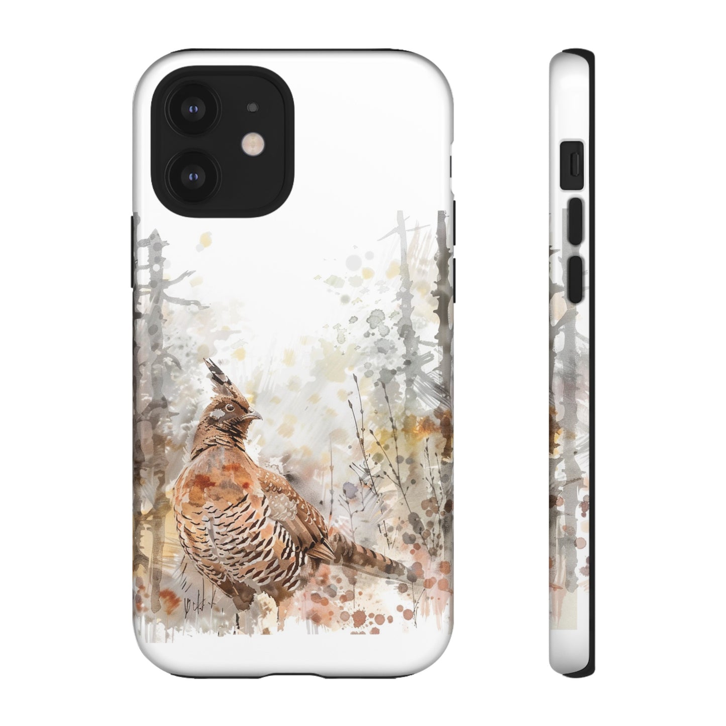 Patridge Ruffed Grouse Watercolor Style Phone Case