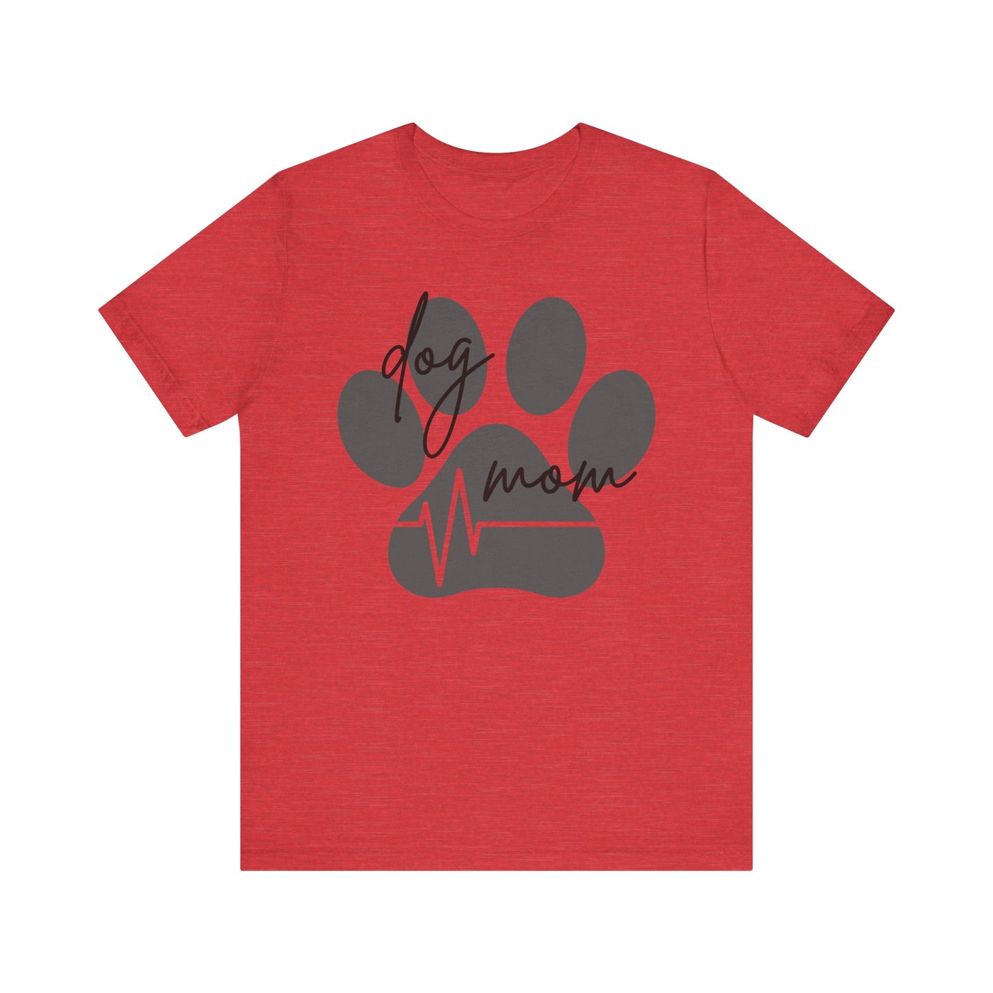 Dog Mom heartbeat Pawprint T-shirt