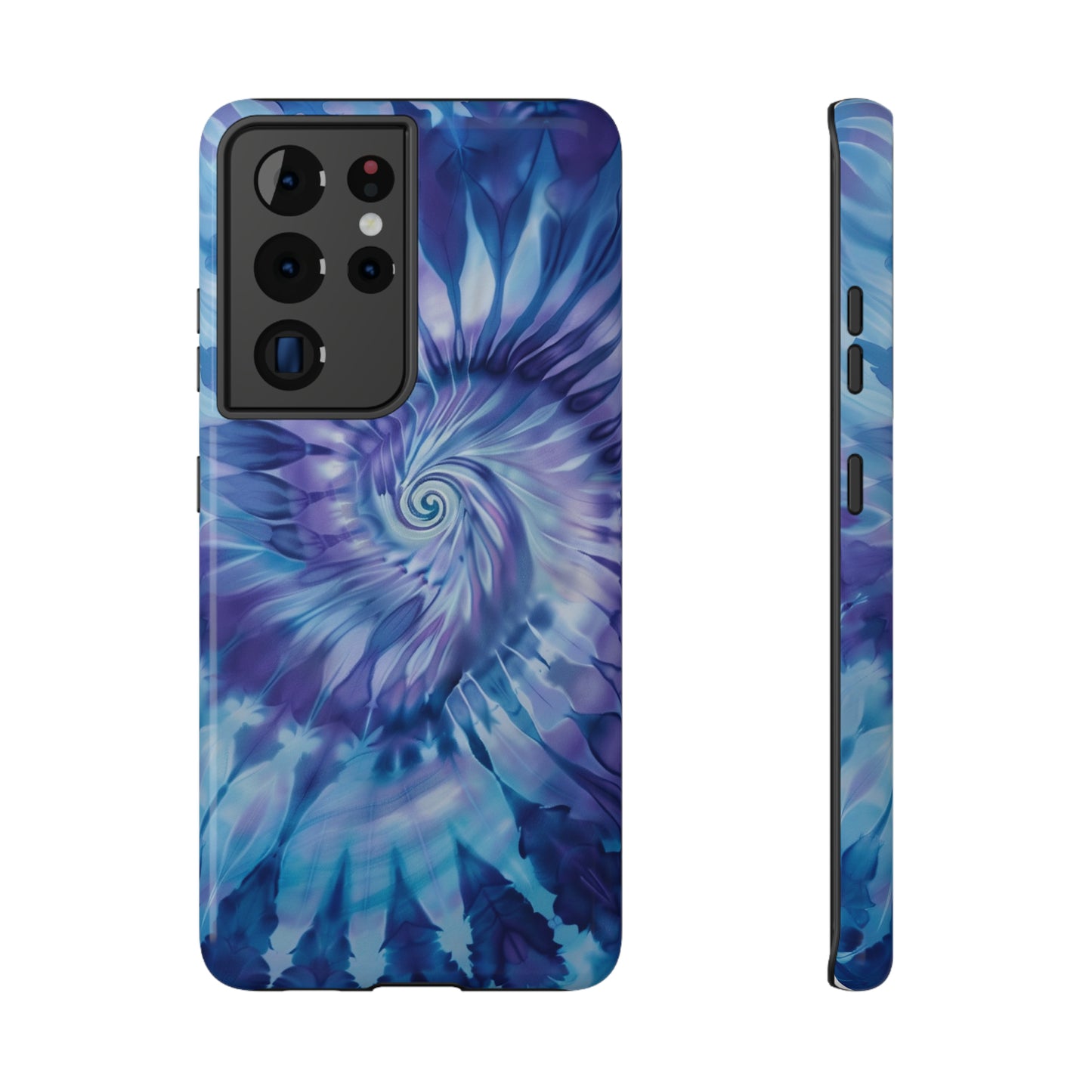 Navy Blue-Purple Tie Dye Impact Resistant Phone Case