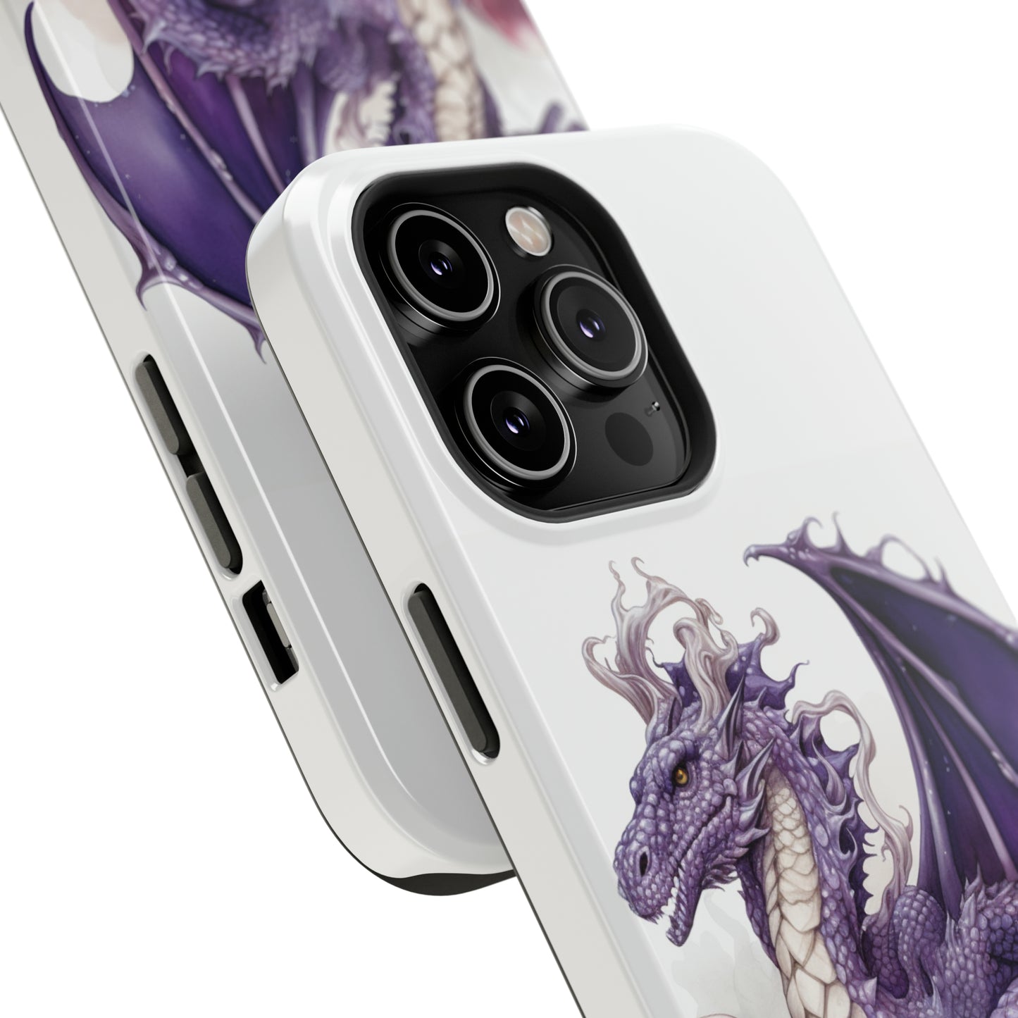 Purple Dragon and Mushrooms Glossy Impact Resistant Phone Case