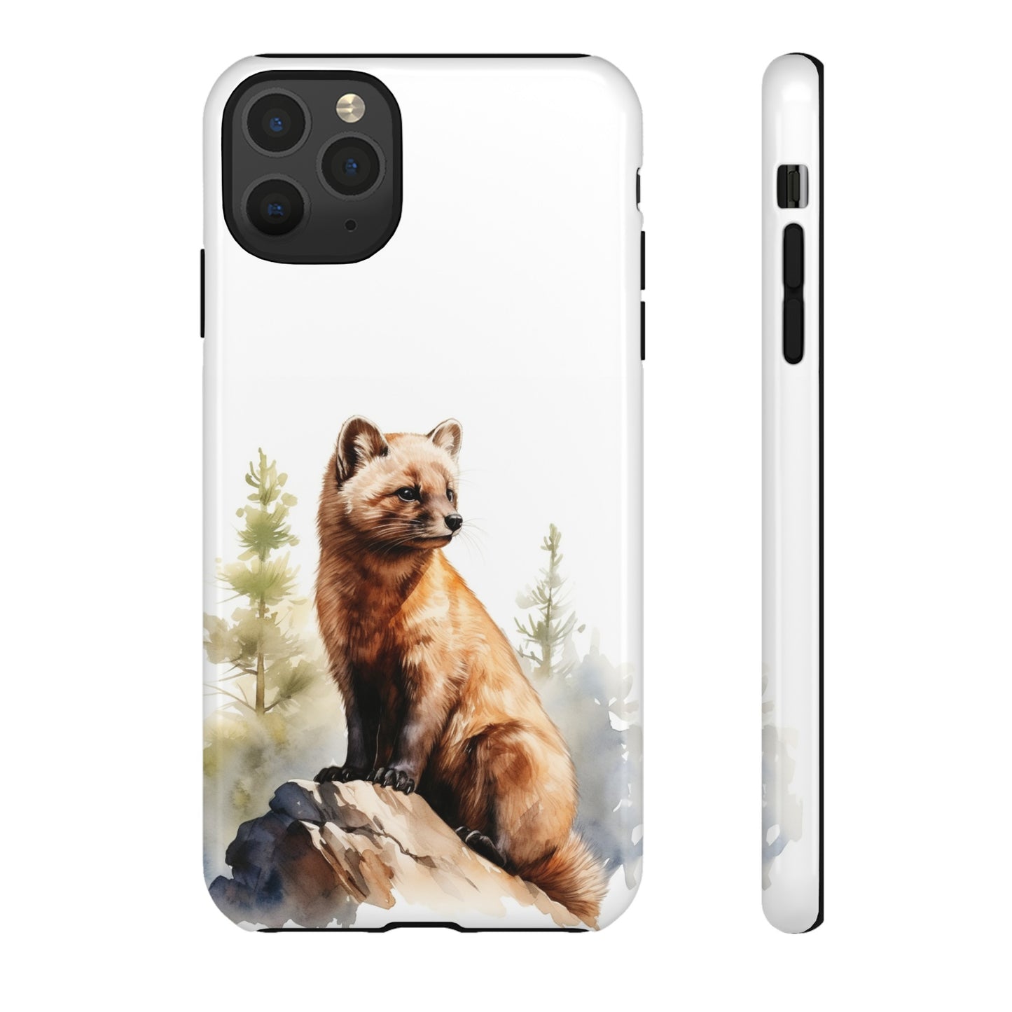 Pine Marten Watercolor Style Phone Case