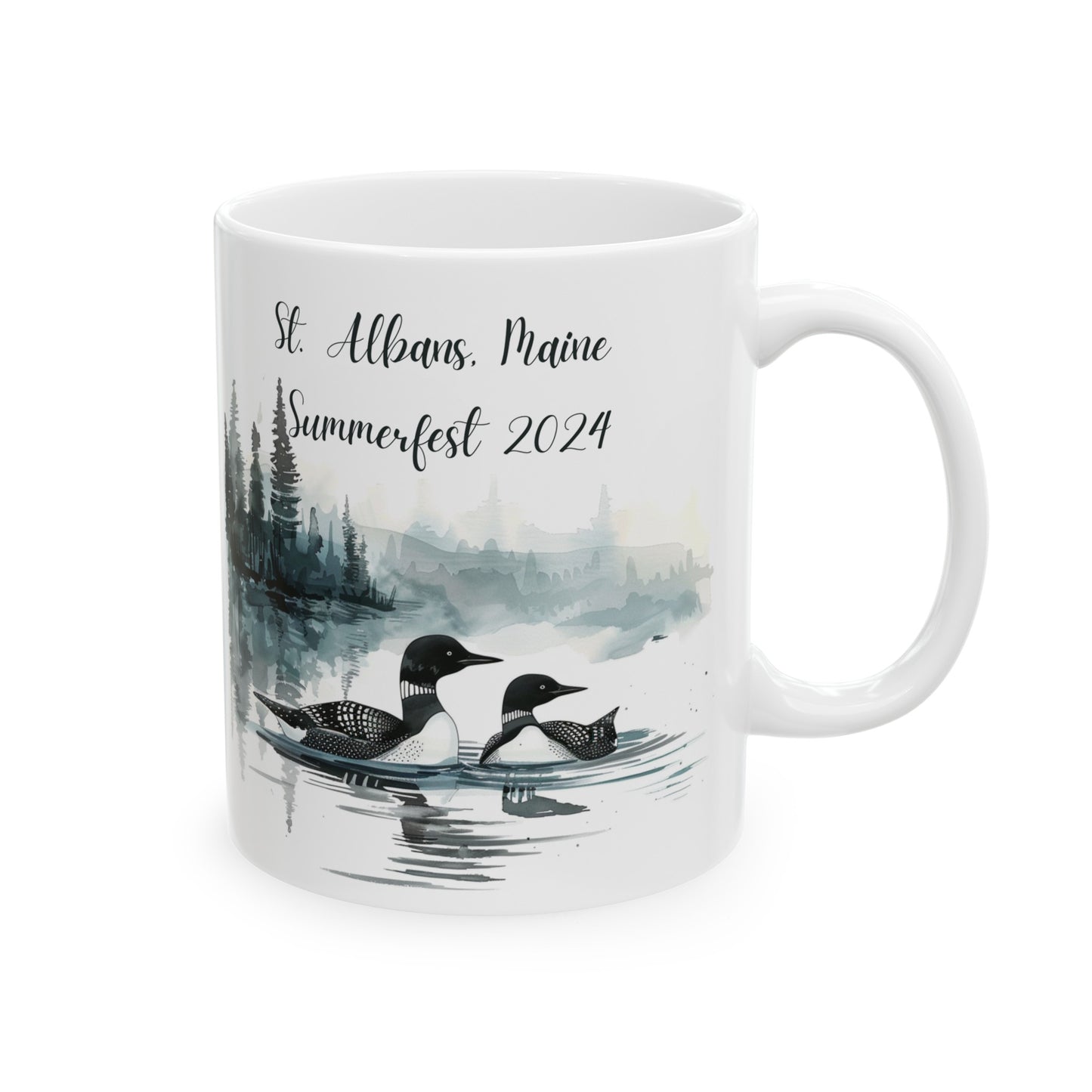 St. Albans Summerfest 2024 Loon Sage Watercolor Style Mug