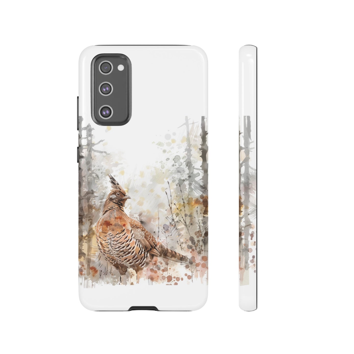 Patridge Ruffed Grouse Watercolor Style Phone Case