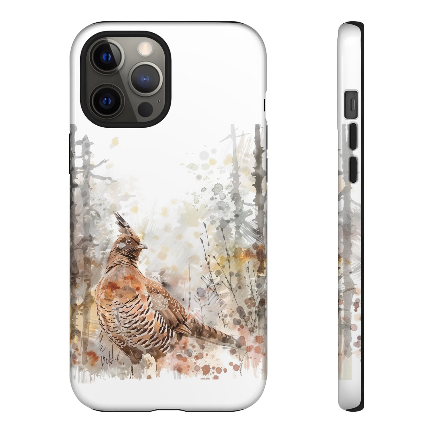 Patridge Ruffed Grouse Watercolor Style Phone Case