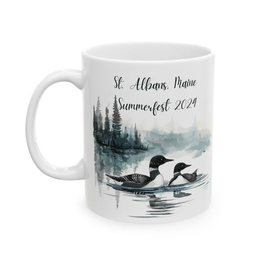 St. Albans Summerfest 2024 Loon Sage Watercolor Style Mug