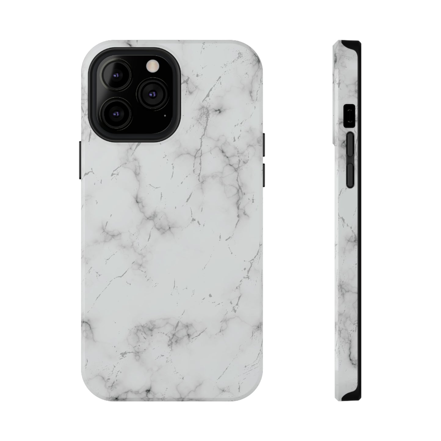 White and Black Glossy Impact Resistant Phone Case