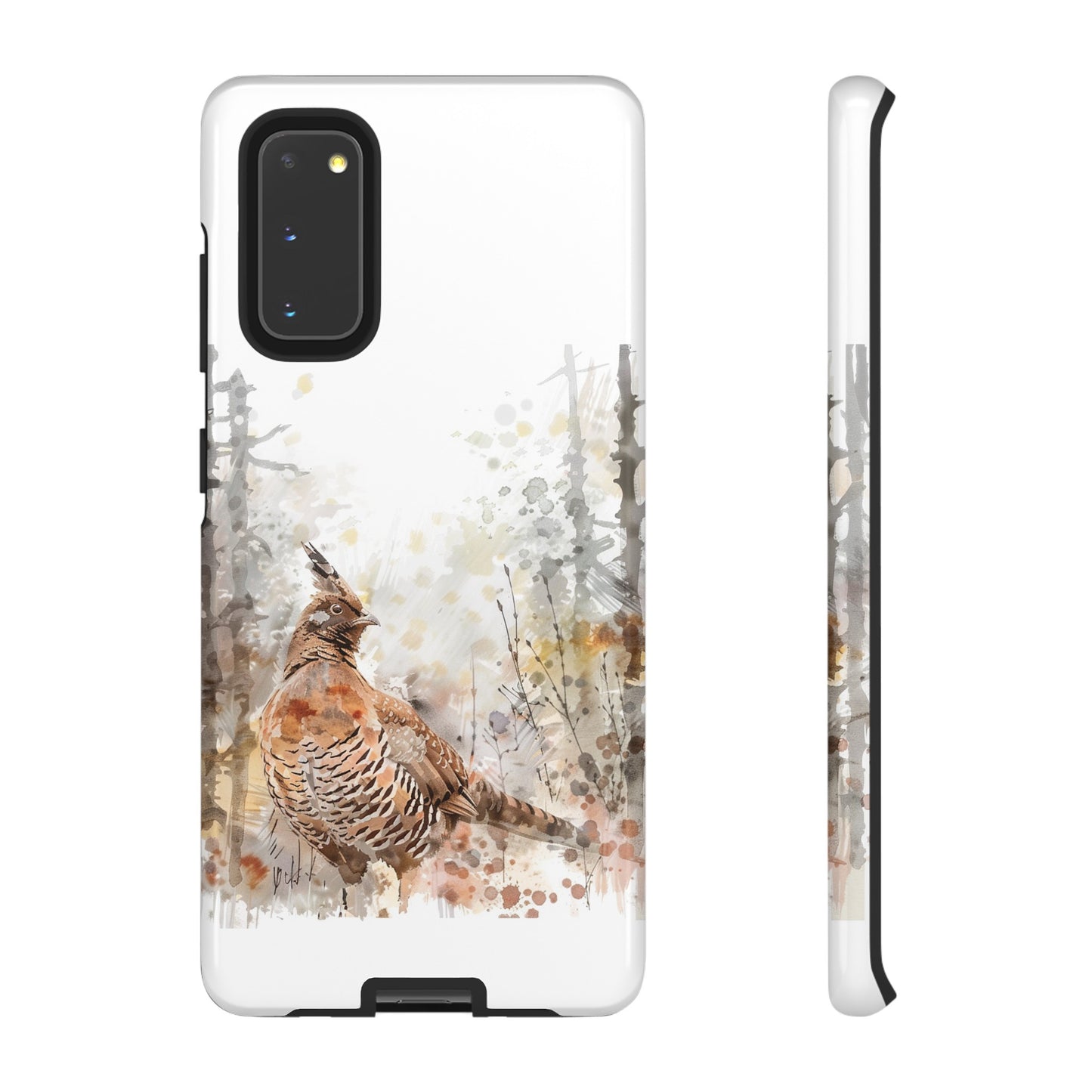 Patridge Ruffed Grouse Watercolor Style Phone Case