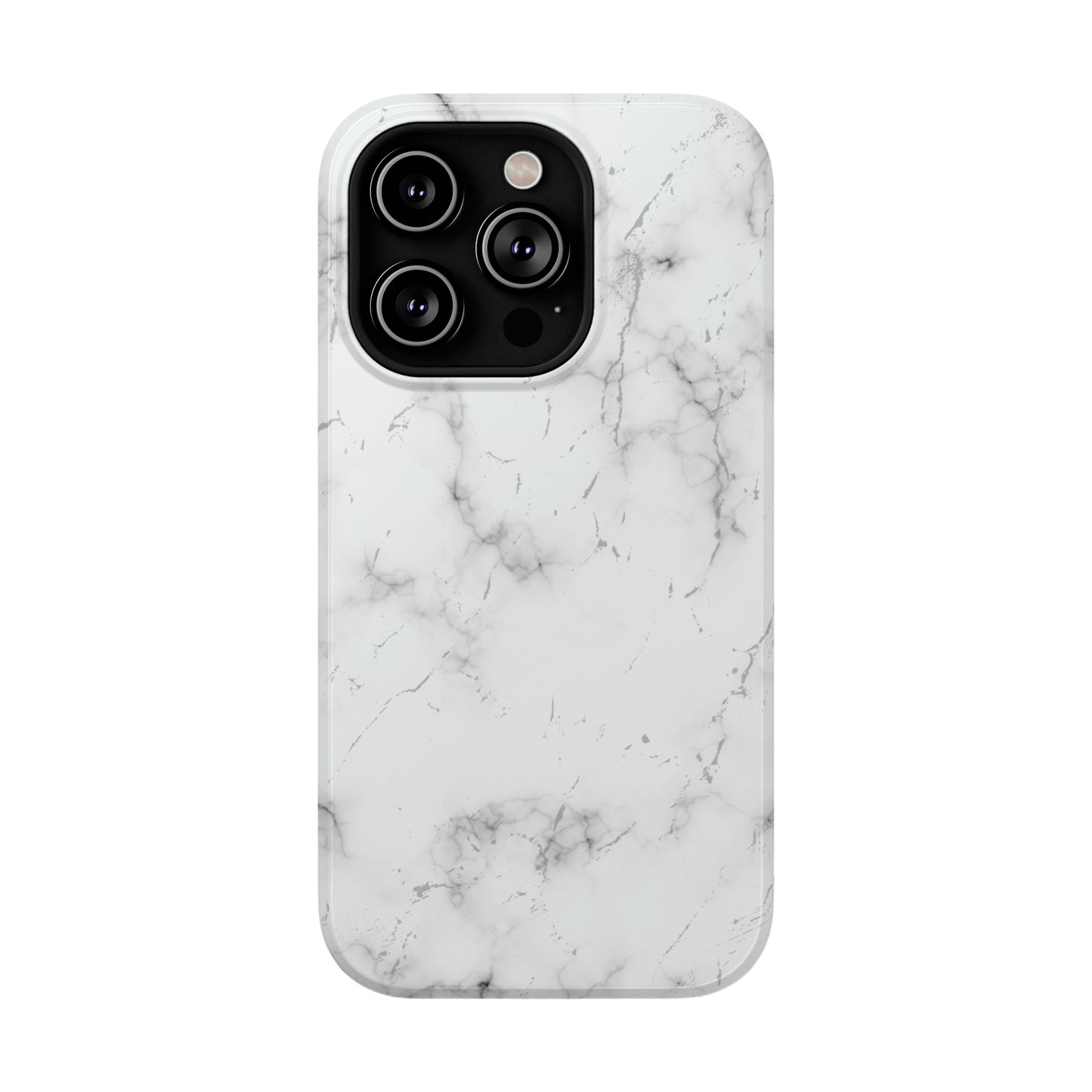 White and Black Glossy Impact Resistant Phone Case