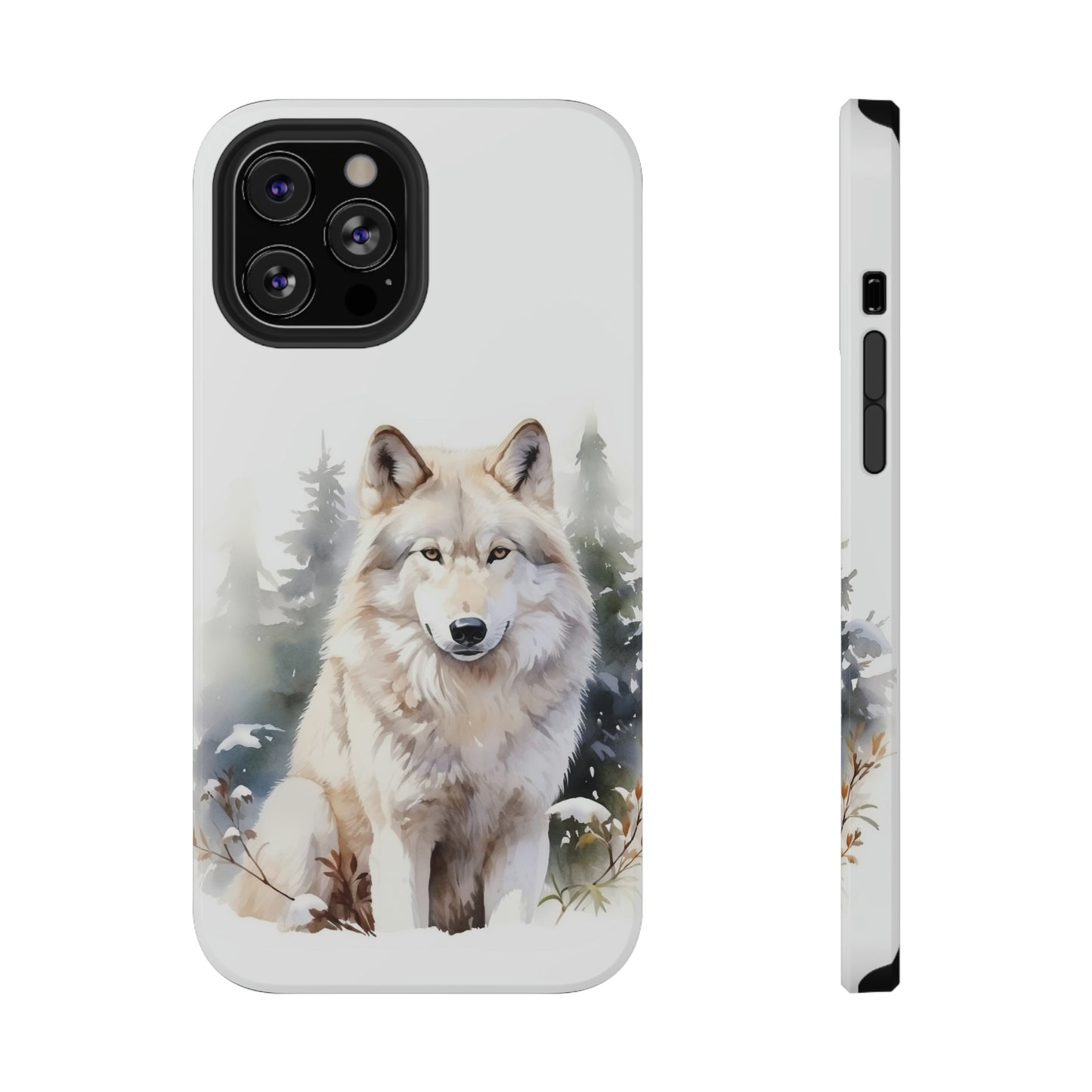 White Winter Wolf Impact Resistant Phone Case, Glossy Finish