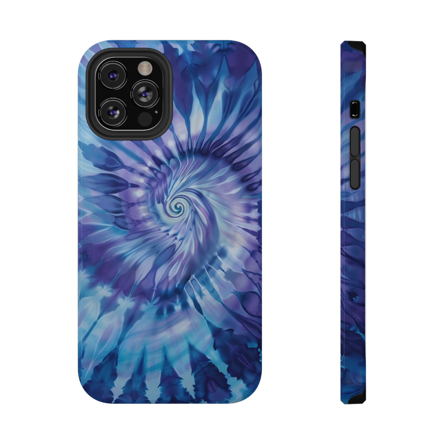 Navy Blue-Purple Tie Dye Impact Resistant Phone Case