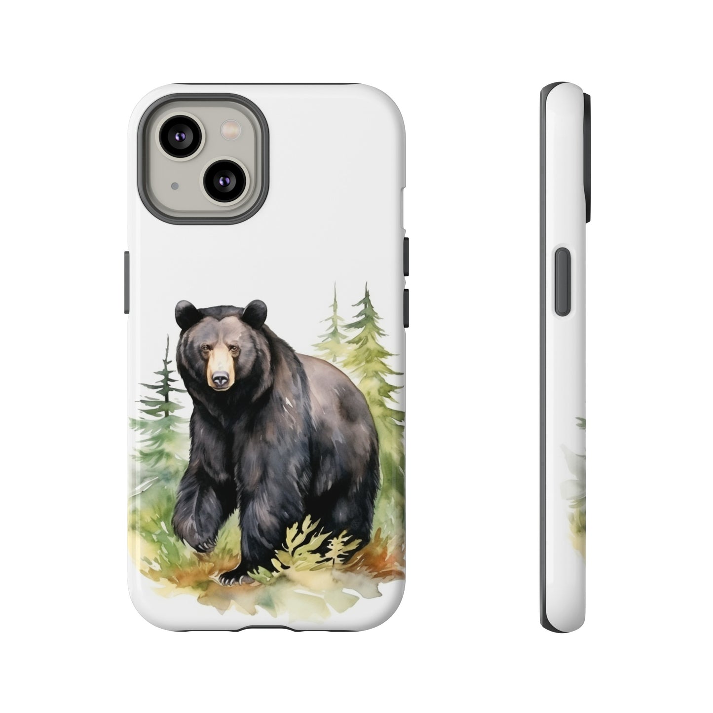 Black Bear Watercolor Style Phone Case