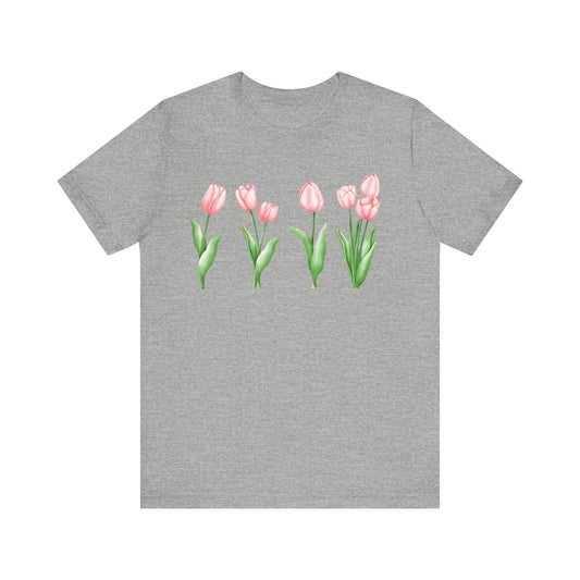 Pink Tulips Cottage Core T-shirt