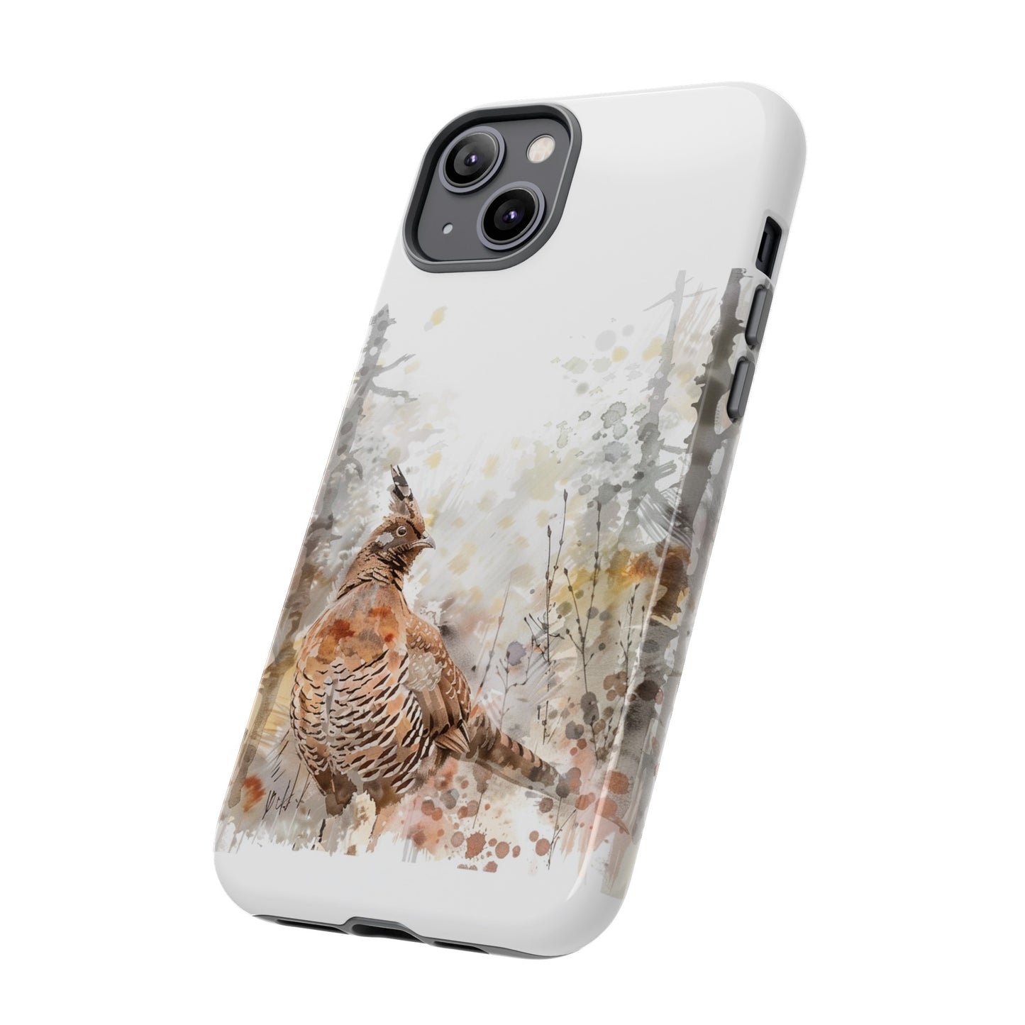 Patridge Ruffed Grouse Watercolor Style Phone Case