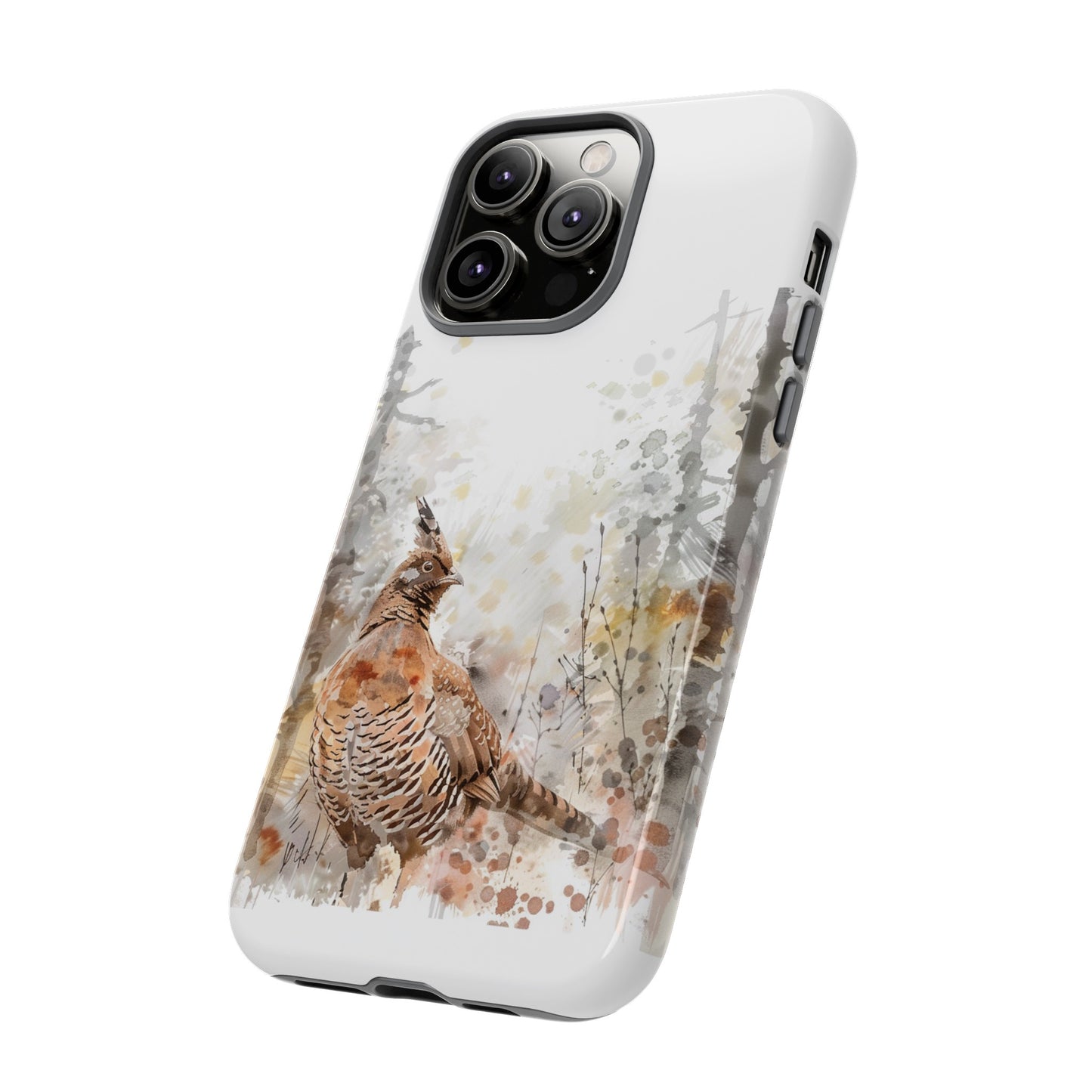 Patridge Ruffed Grouse Watercolor Style Phone Case