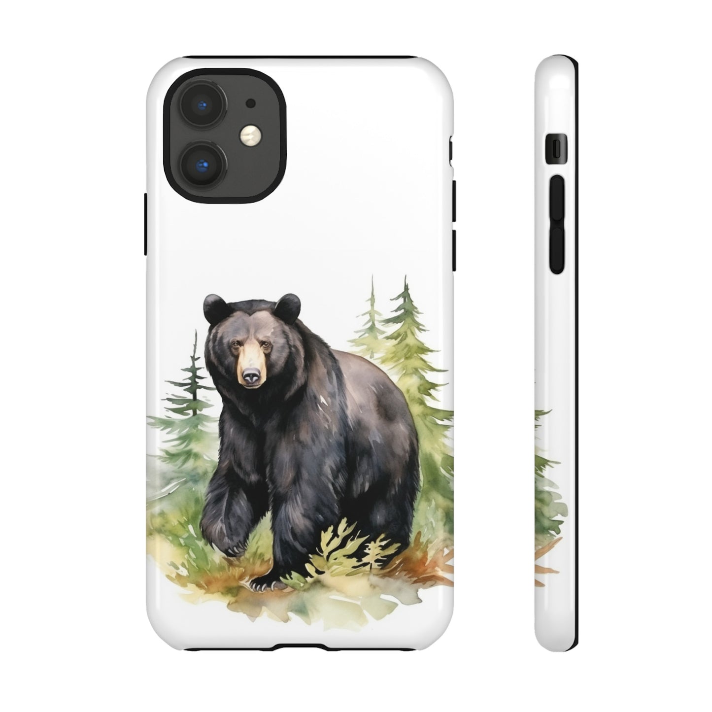 Black Bear Watercolor Style Phone Case