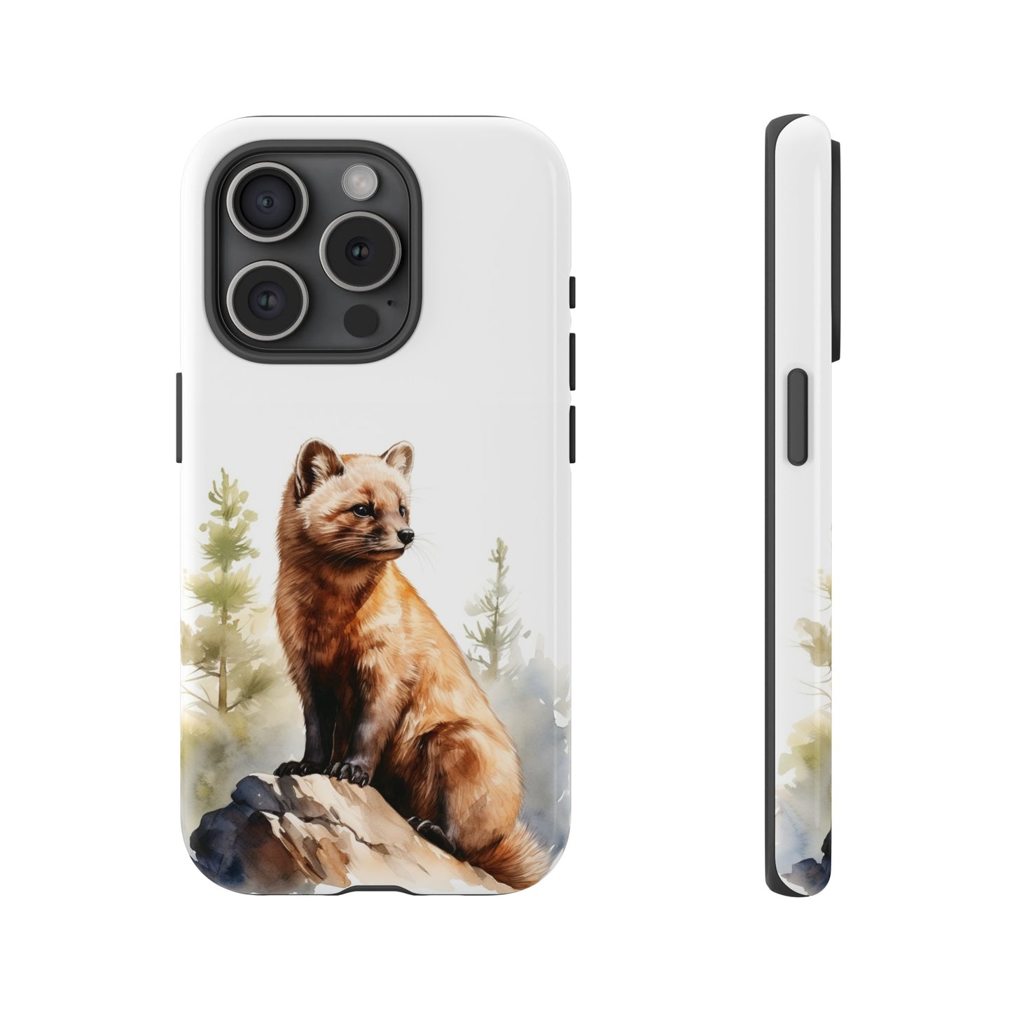 Pine Marten Watercolor Style Phone Case