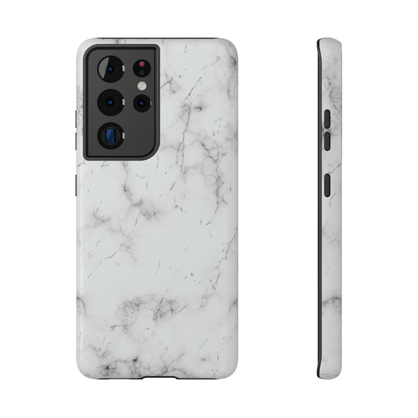 White and Black Glossy Impact Resistant Phone Case