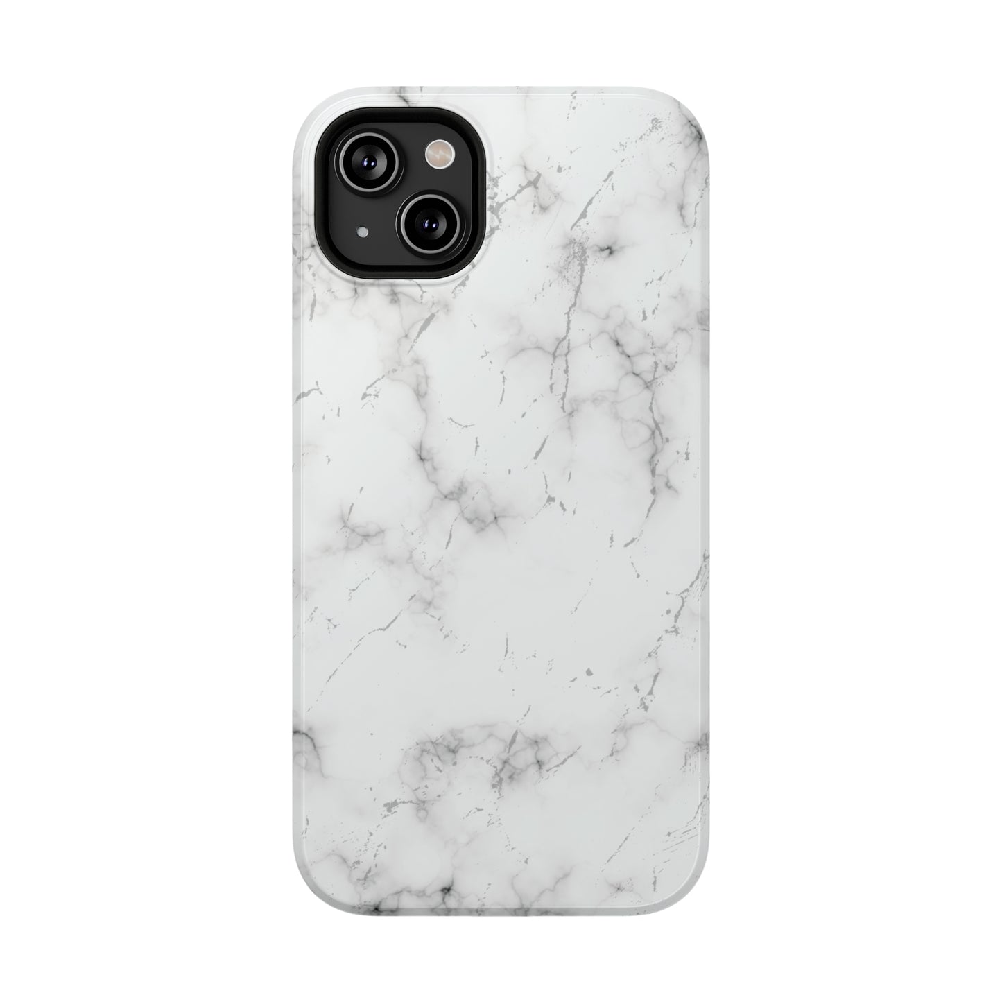 White and Black Glossy Impact Resistant Phone Case