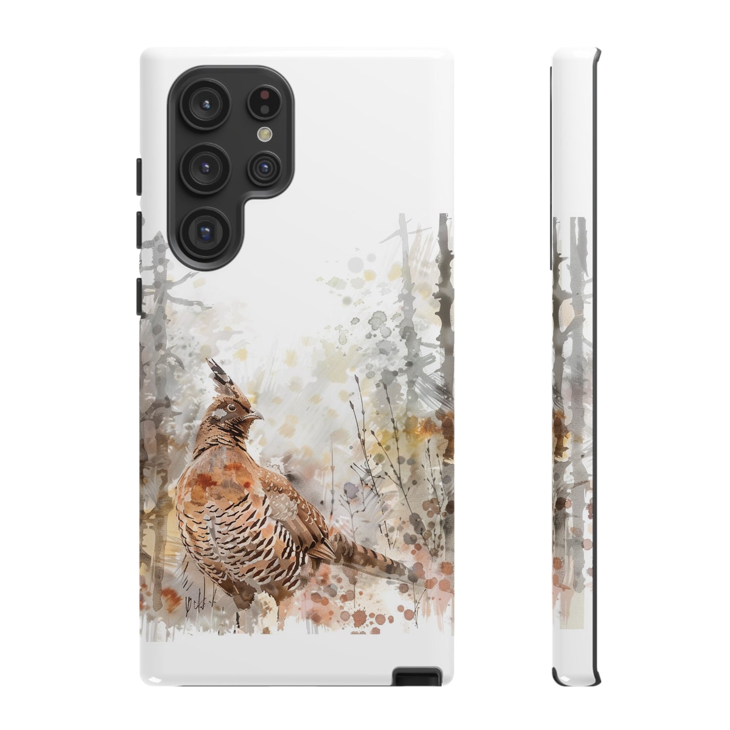 Patridge Ruffed Grouse Watercolor Style Phone Case