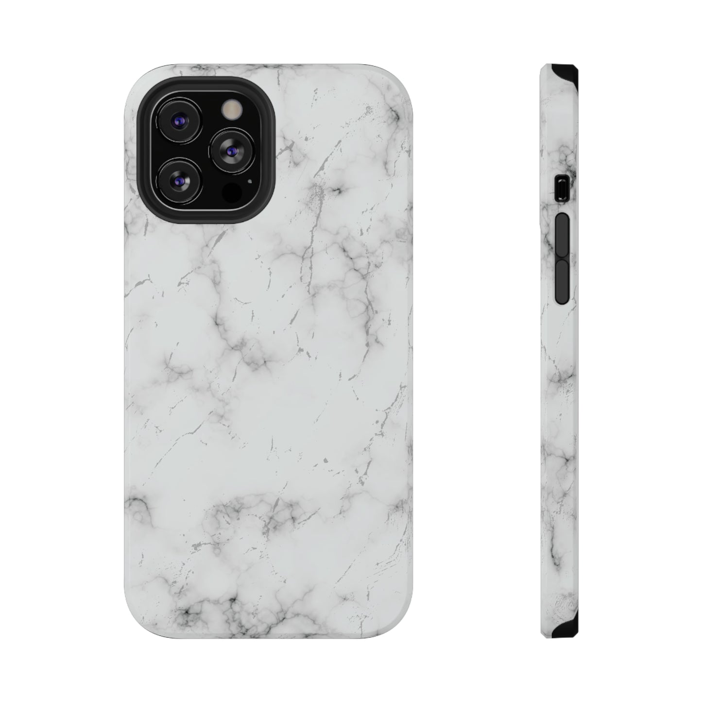 White and Black Glossy Impact Resistant Phone Case