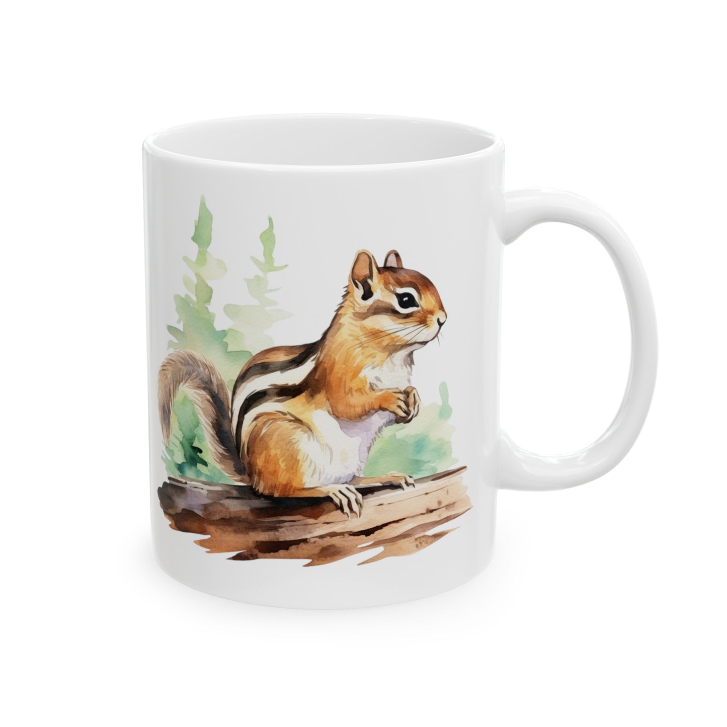 Chipmunk in the Woods Watercolor Style Mug