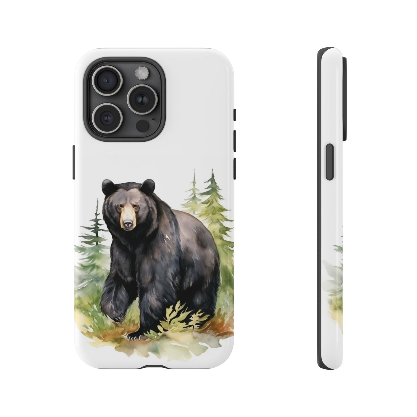 Black Bear Watercolor Style Phone Case