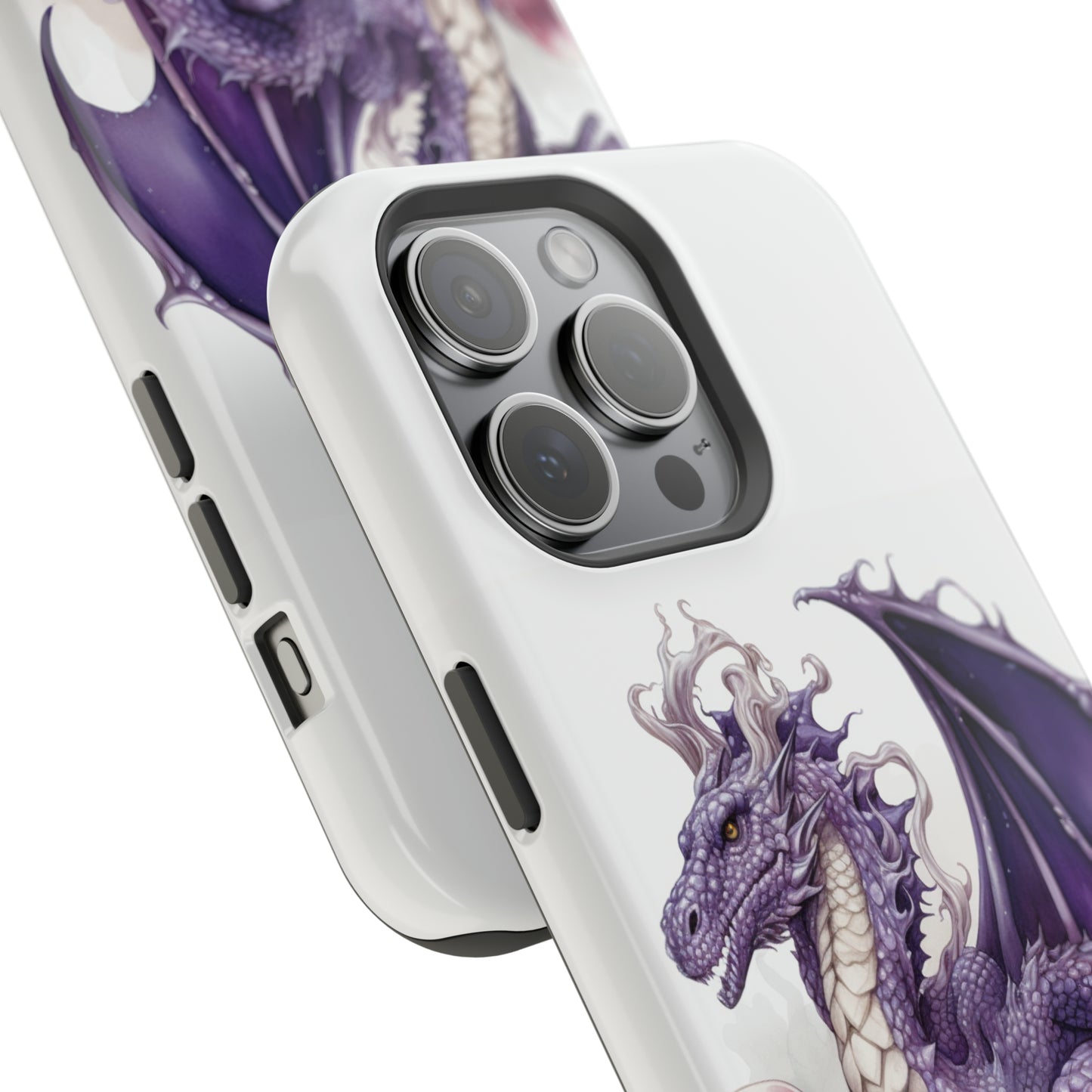 Purple Dragon and Mushrooms Glossy Impact Resistant Phone Case