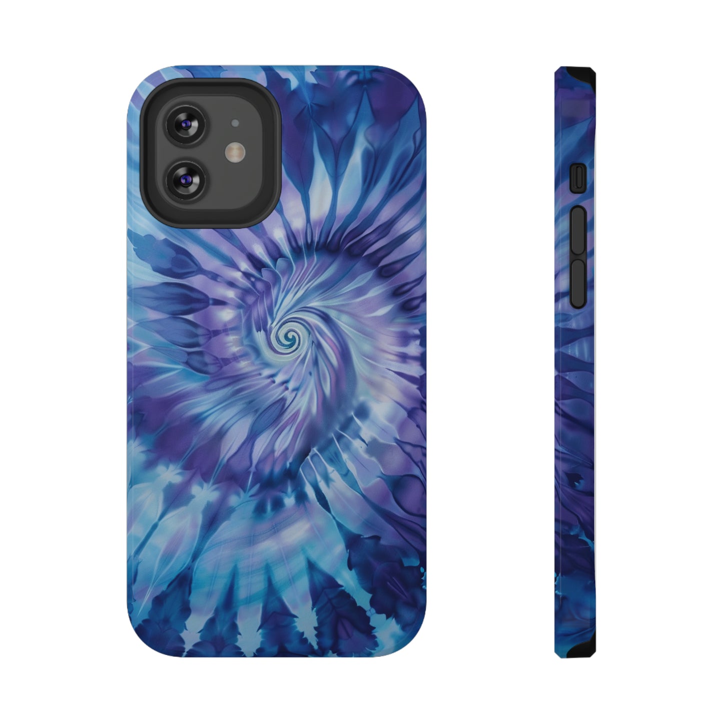 Navy Blue-Purple Tie Dye Impact Resistant Phone Case