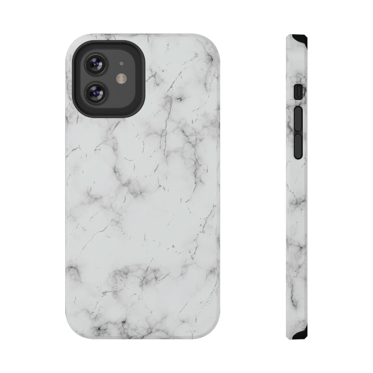 White and Black Glossy Impact Resistant Phone Case