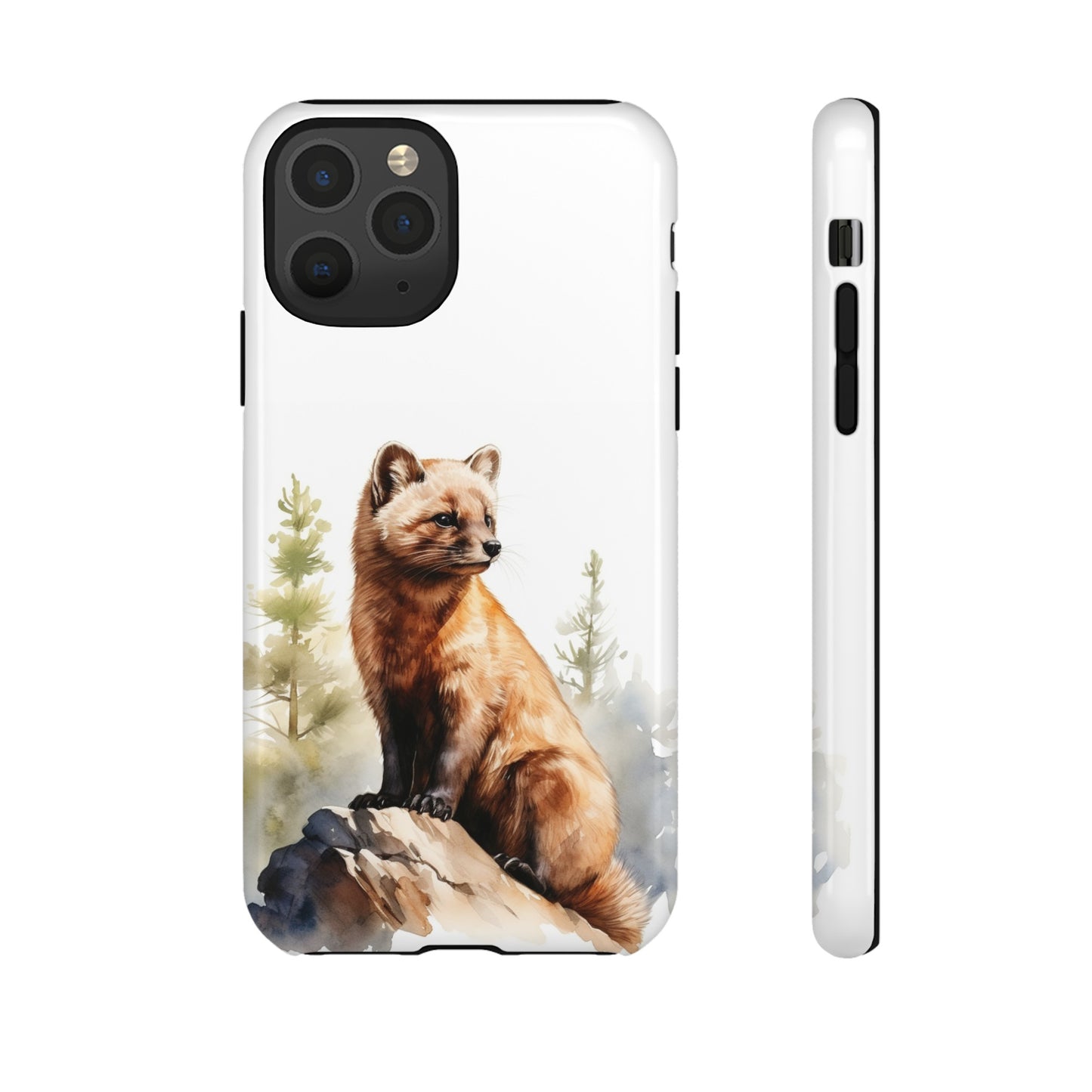 Pine Marten Watercolor Style Phone Case