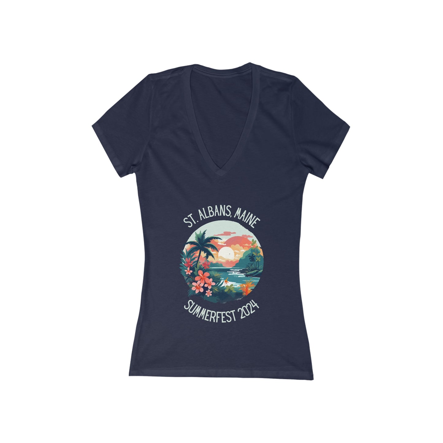 St. Albans Summerfest 2024 Women's Deep V-Neck Tee