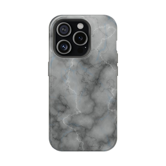 Gray Marble Glossy Impact Resistant Phone Case