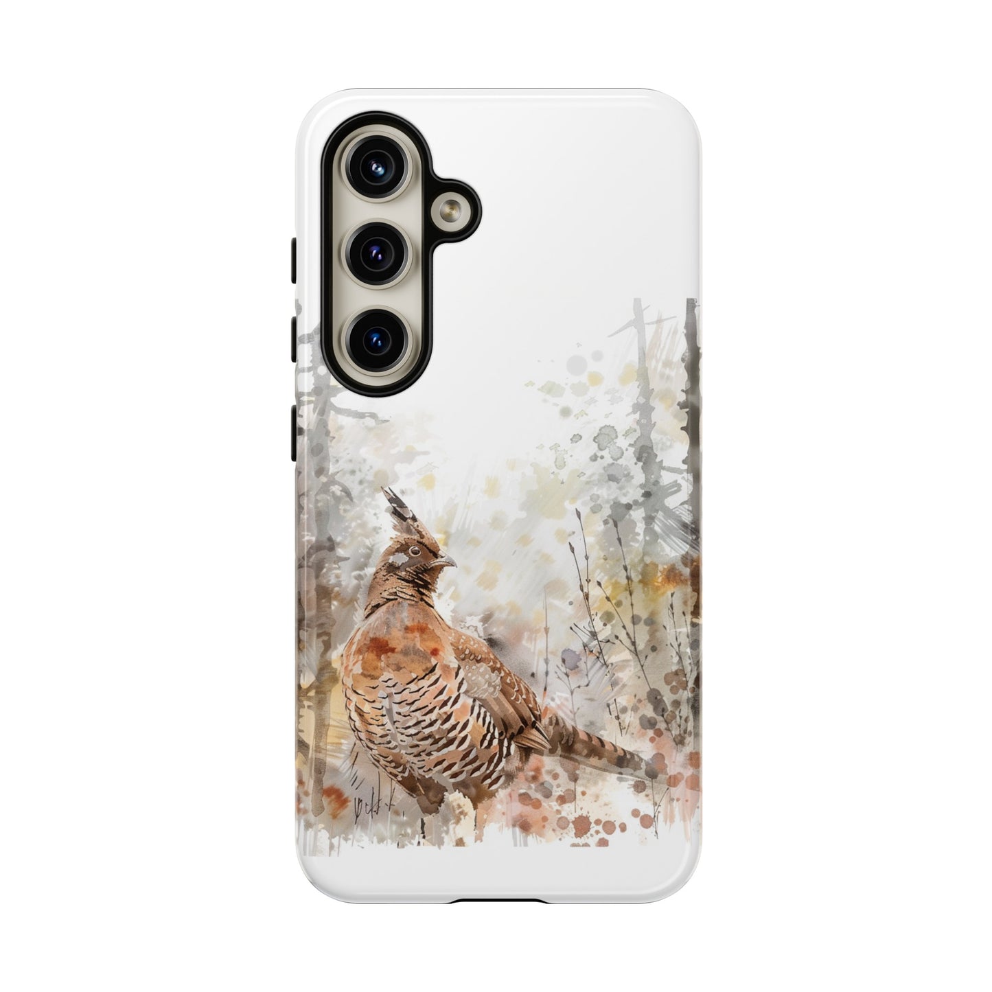 Patridge Ruffed Grouse Watercolor Style Phone Case