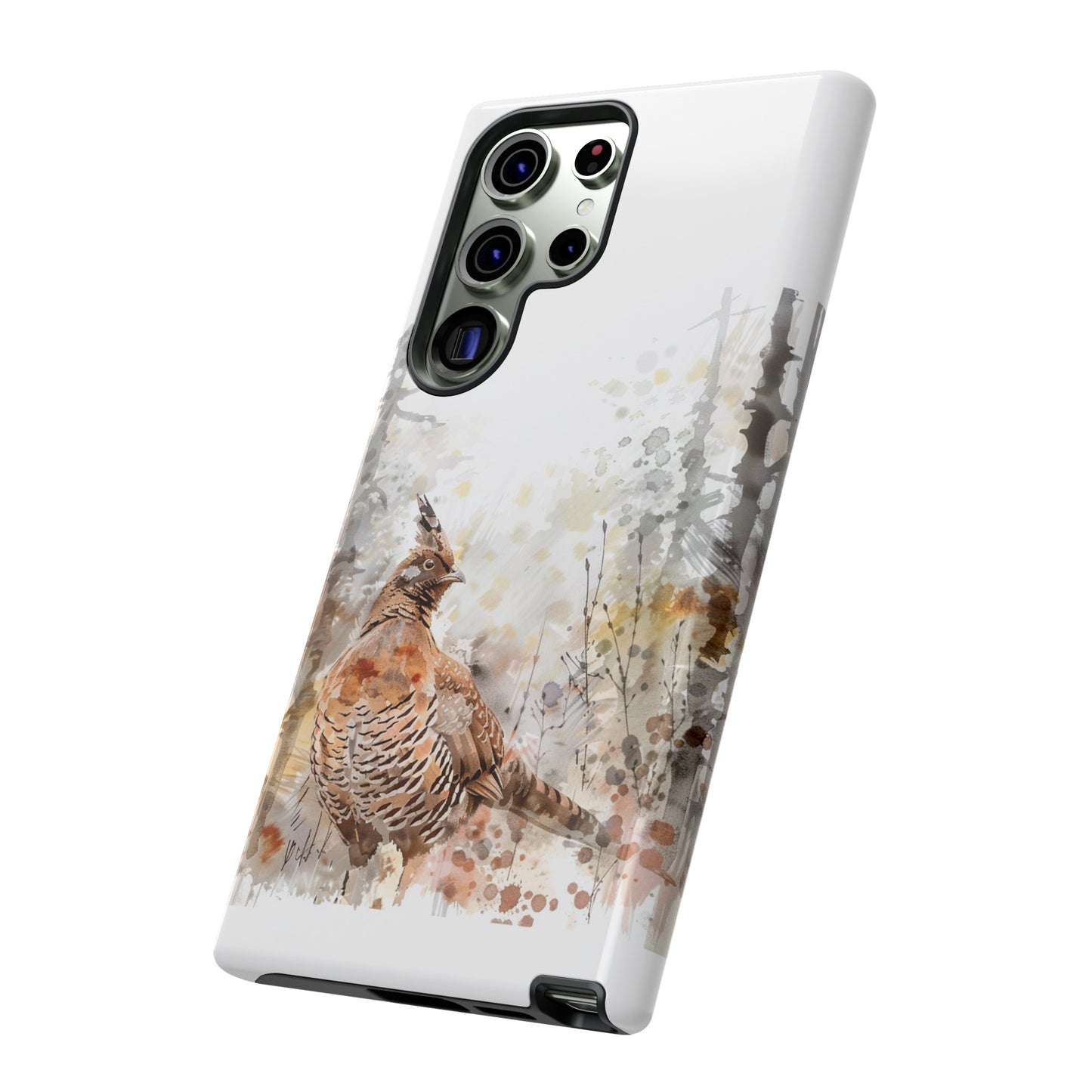 Patridge Ruffed Grouse Watercolor Style Phone Case