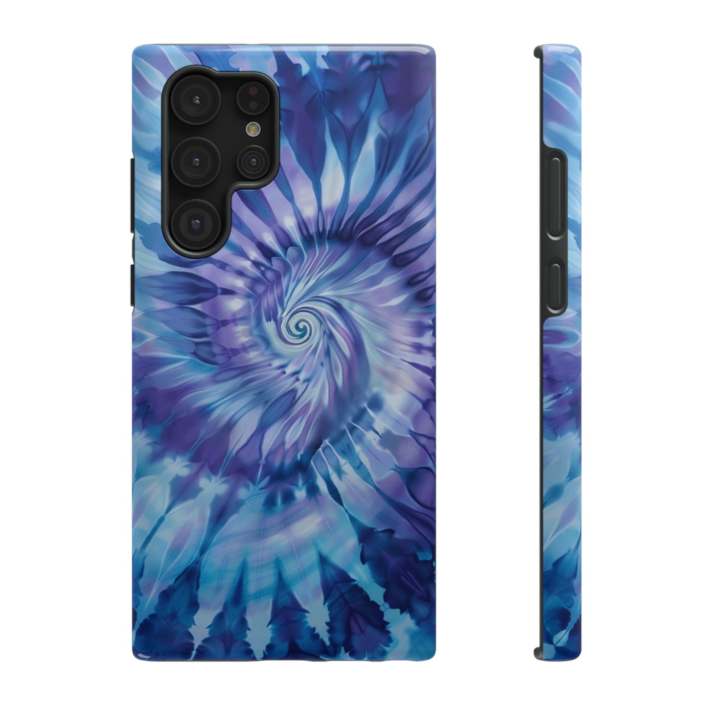 Navy Blue-Purple Tie Dye Impact Resistant Phone Case