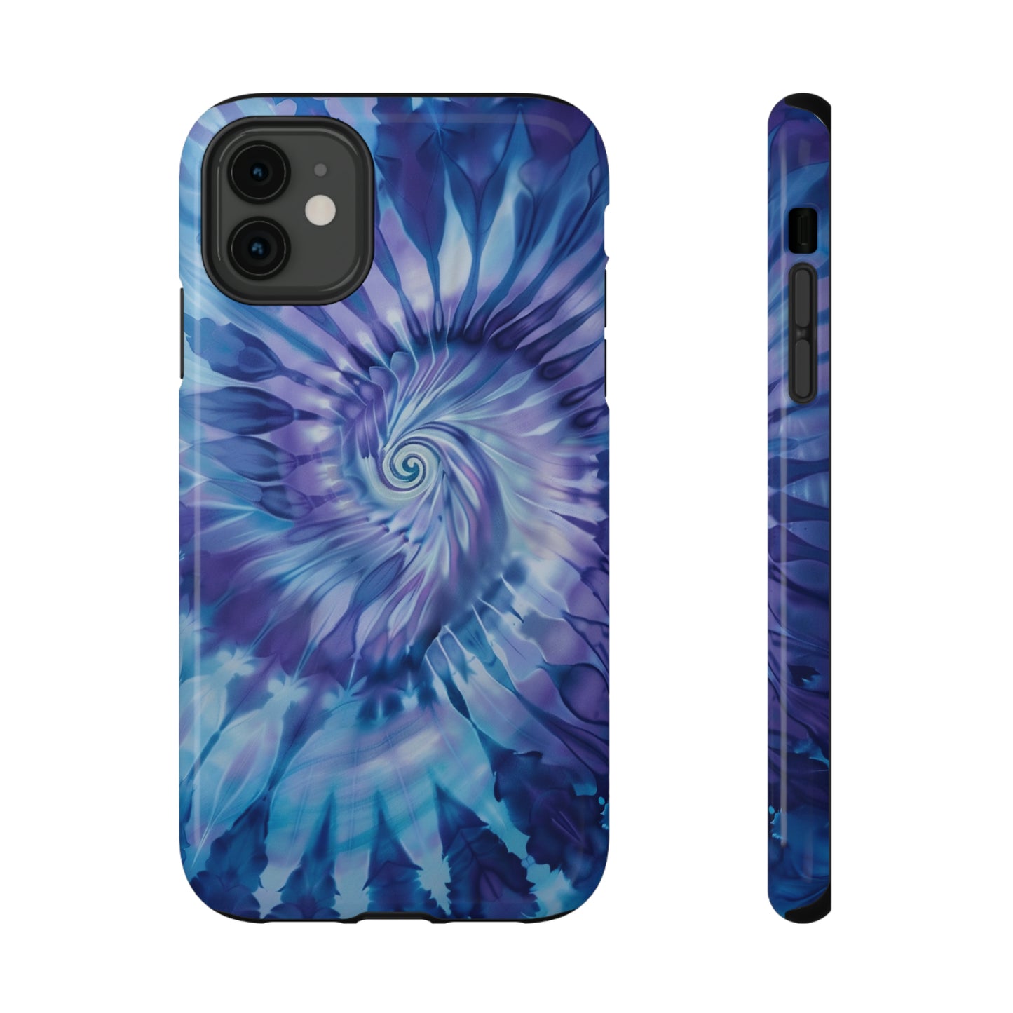 Navy Blue-Purple Tie Dye Impact Resistant Phone Case