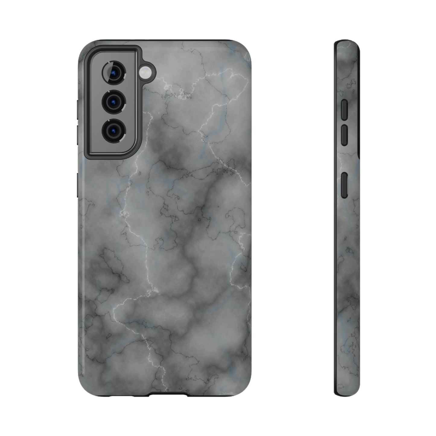 Gray Marble Glossy Impact Resistant Phone Case