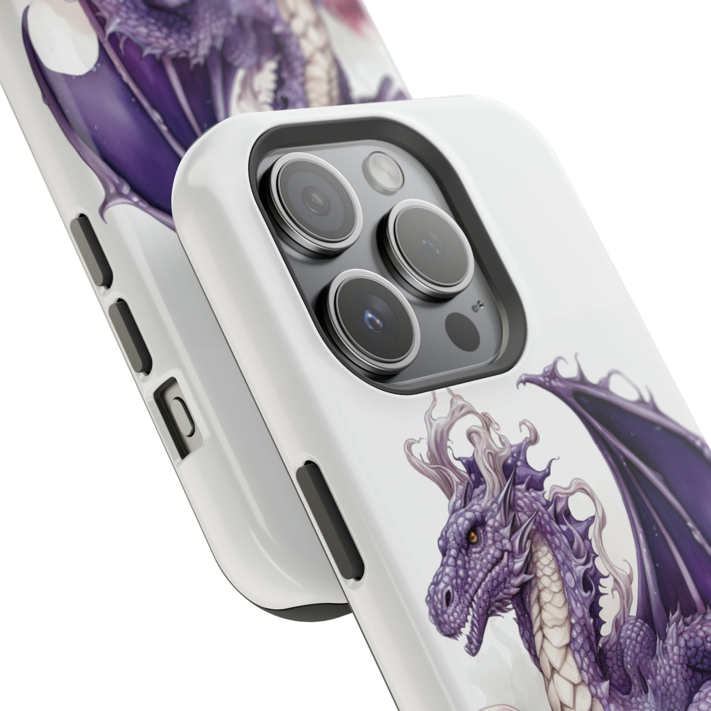 Purple Dragon and Mushrooms Glossy Impact Resistant Phone Case