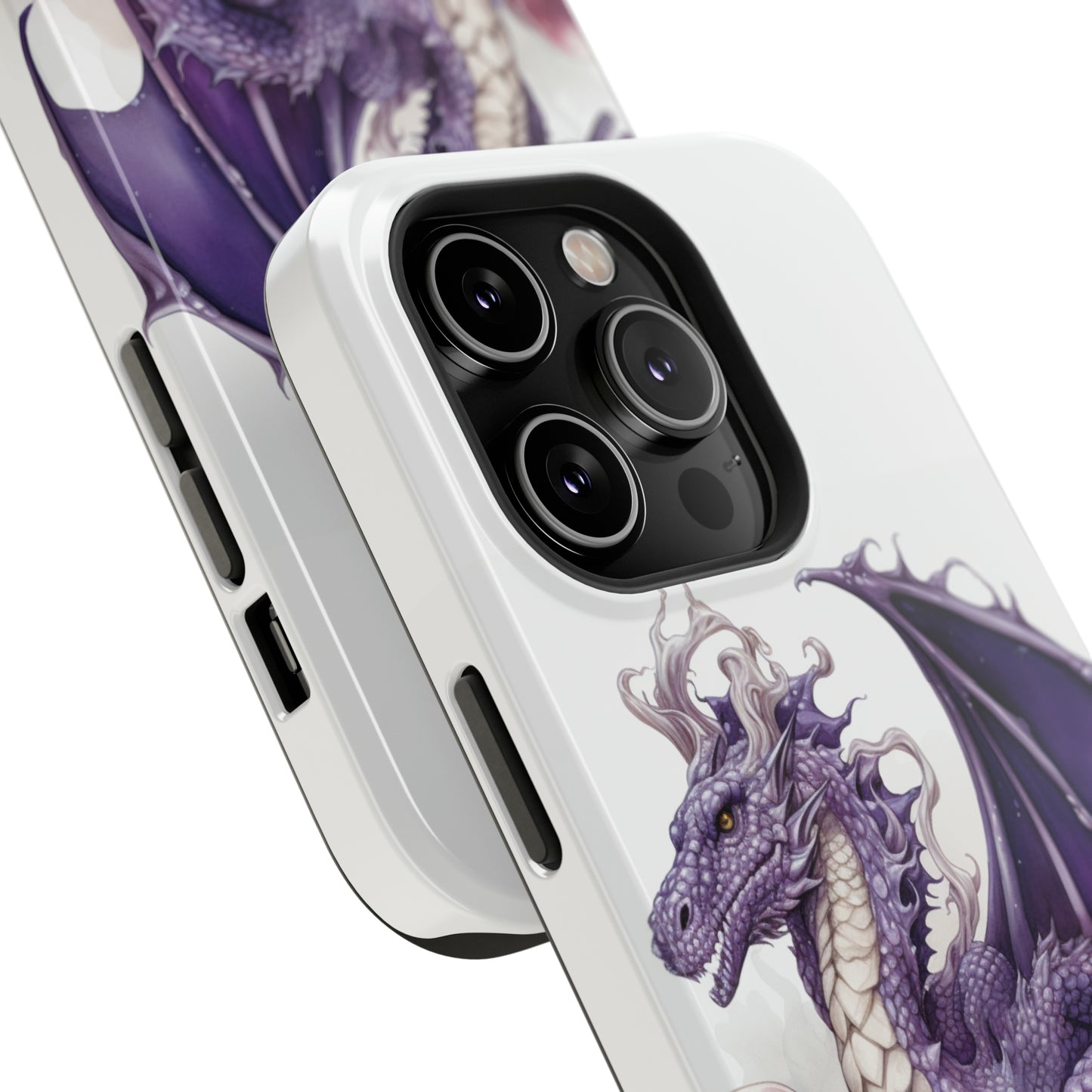 Purple Dragon and Mushrooms Glossy Impact Resistant Phone Case