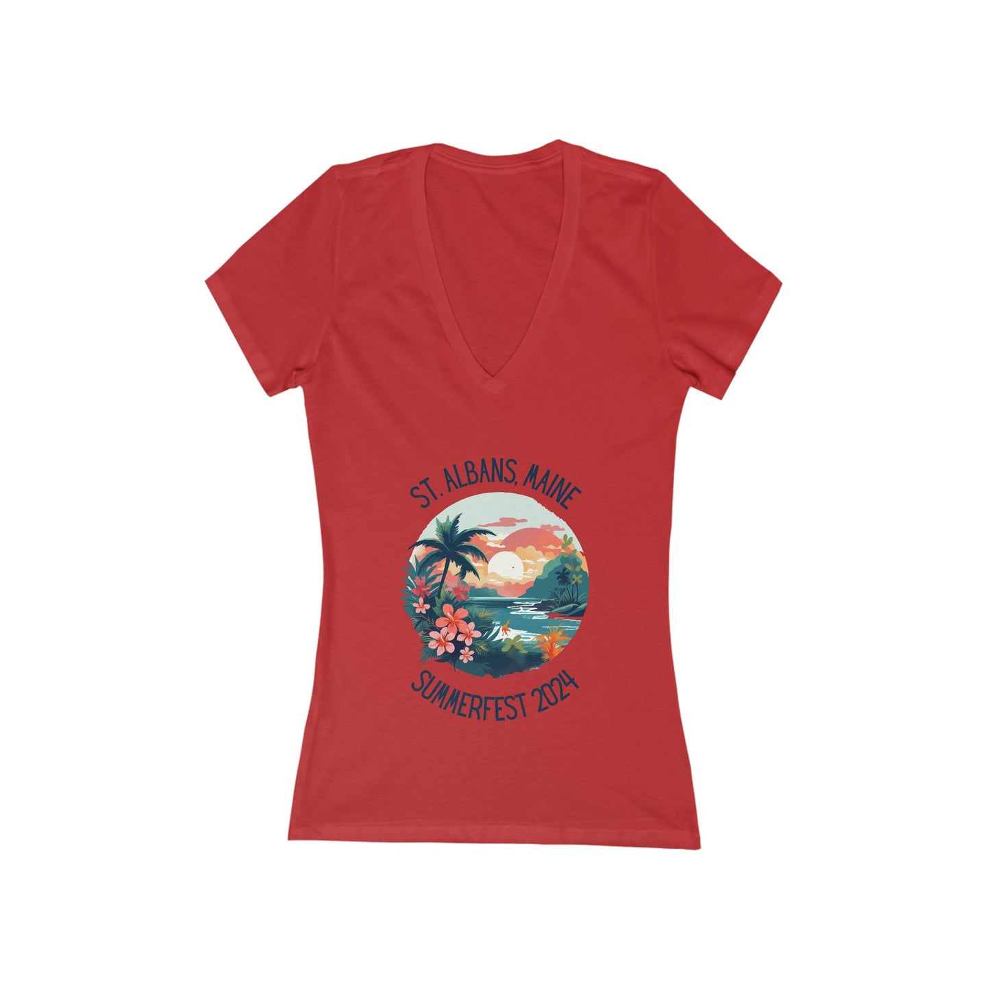 St. Albans Summerfest 2024 Women's Deep V-Neck Tee