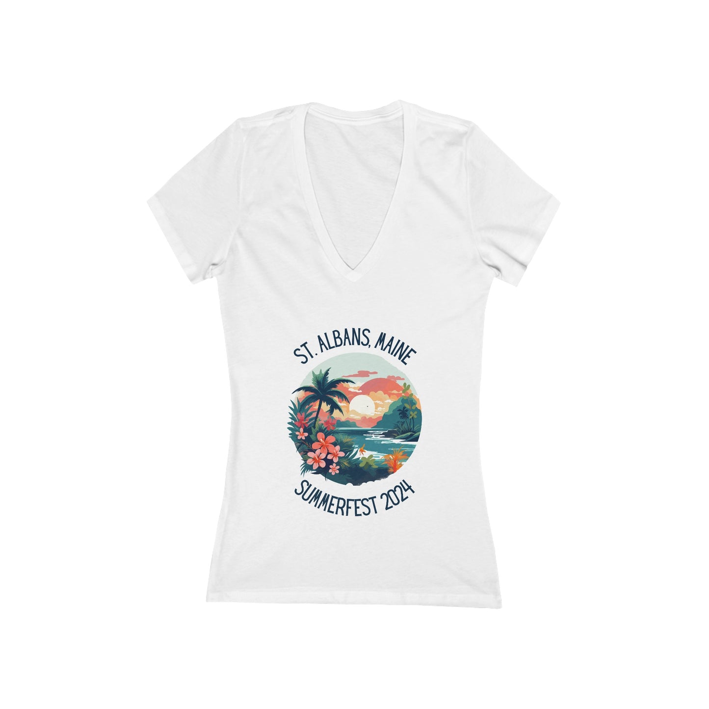 St. Albans Summerfest 2024 Women's Deep V-Neck Tee