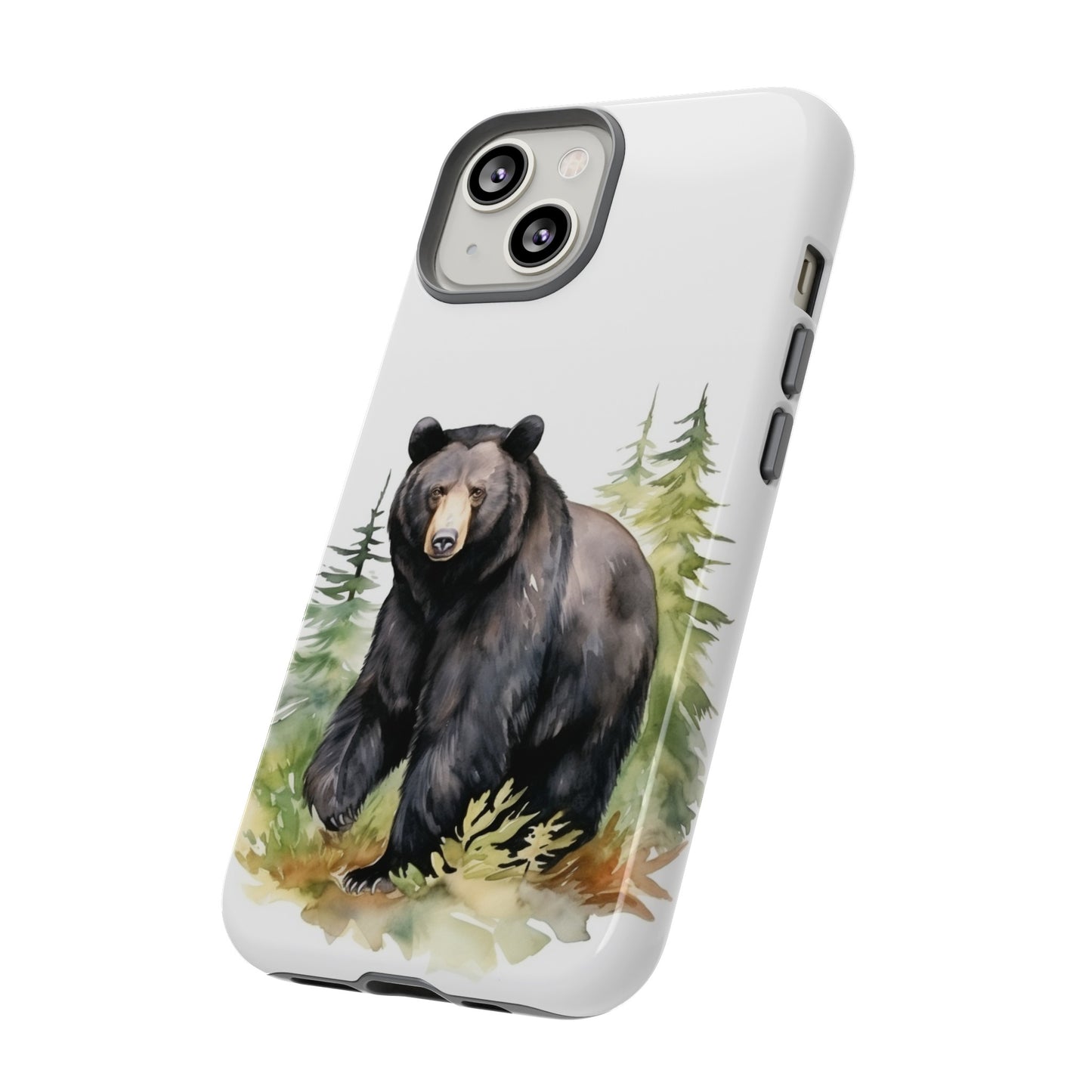 Black Bear Watercolor Style Phone Case