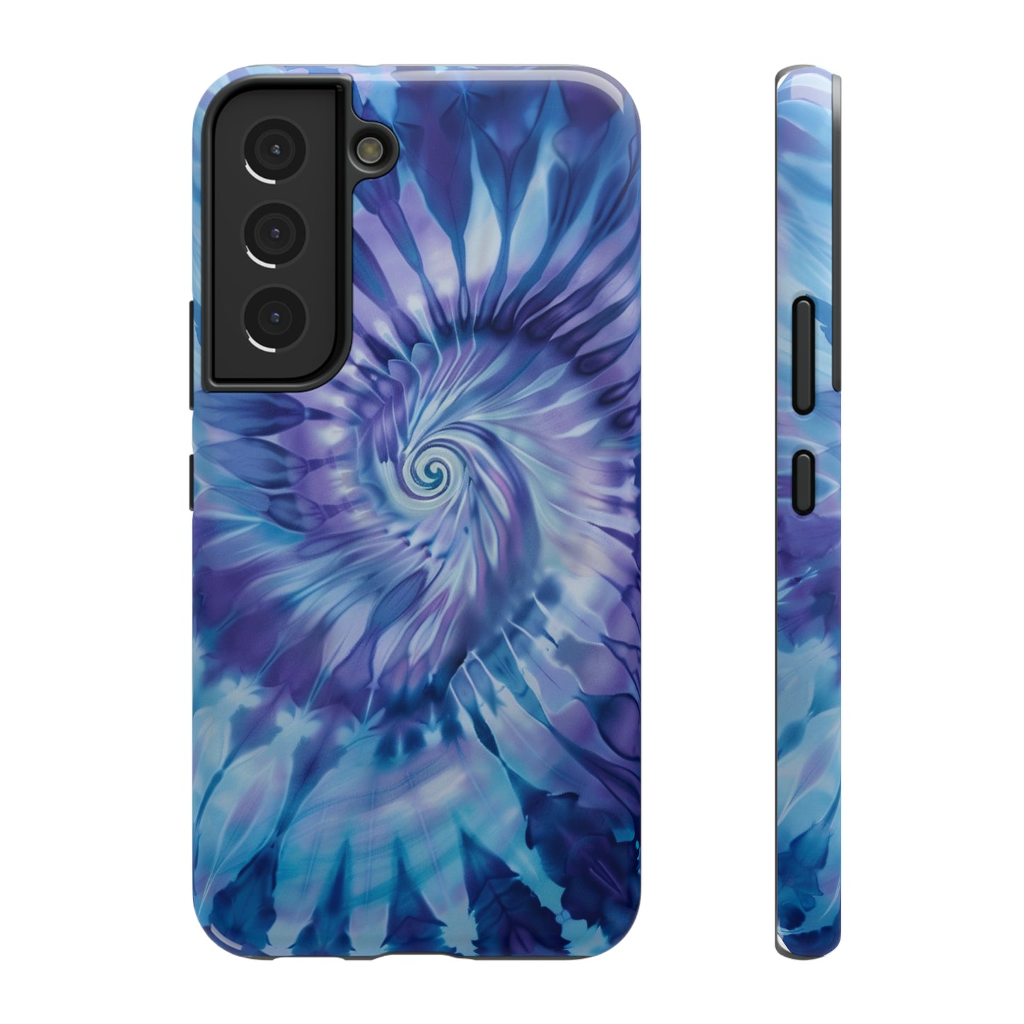 Navy Blue-Purple Tie Dye Impact Resistant Phone Case