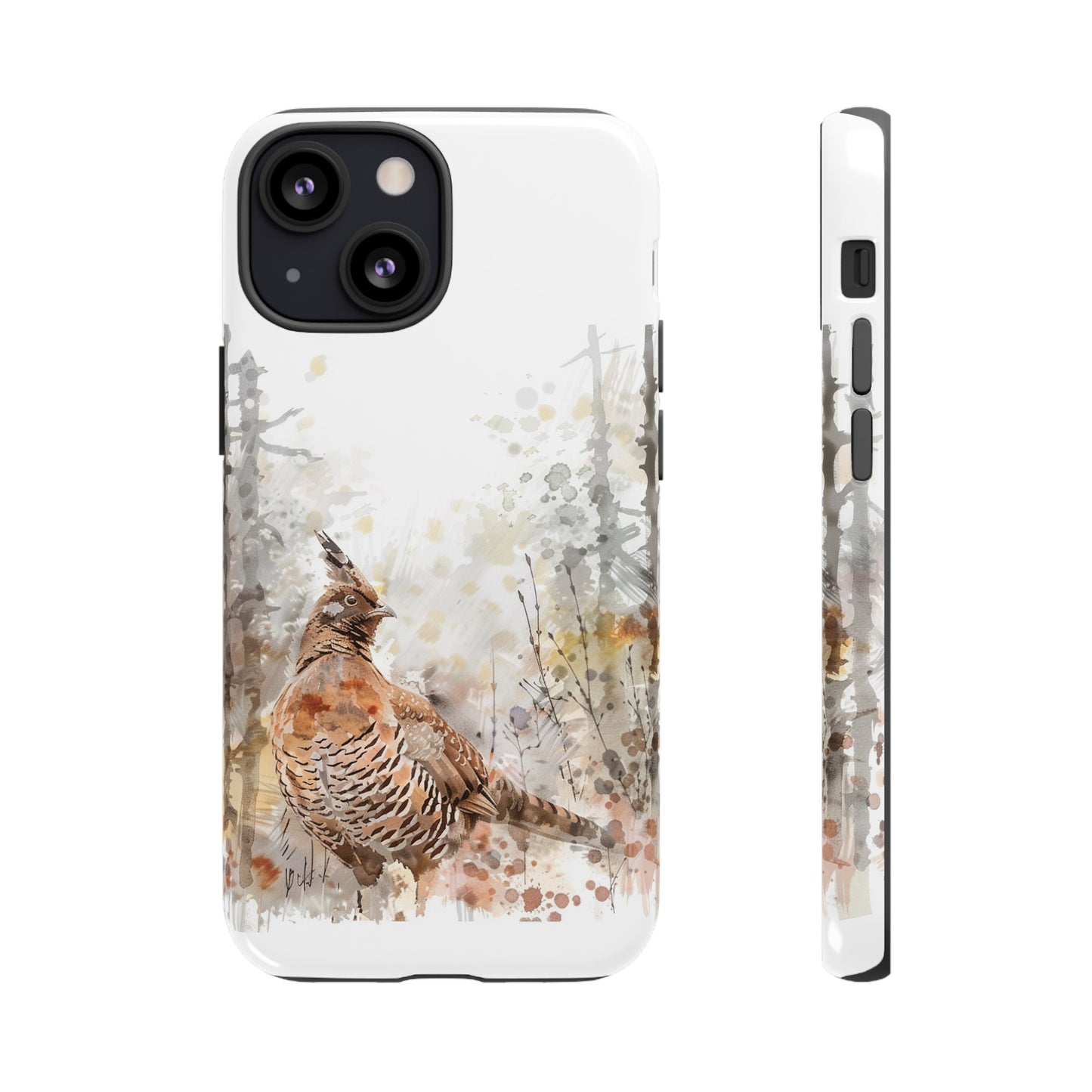 Patridge Ruffed Grouse Watercolor Style Phone Case