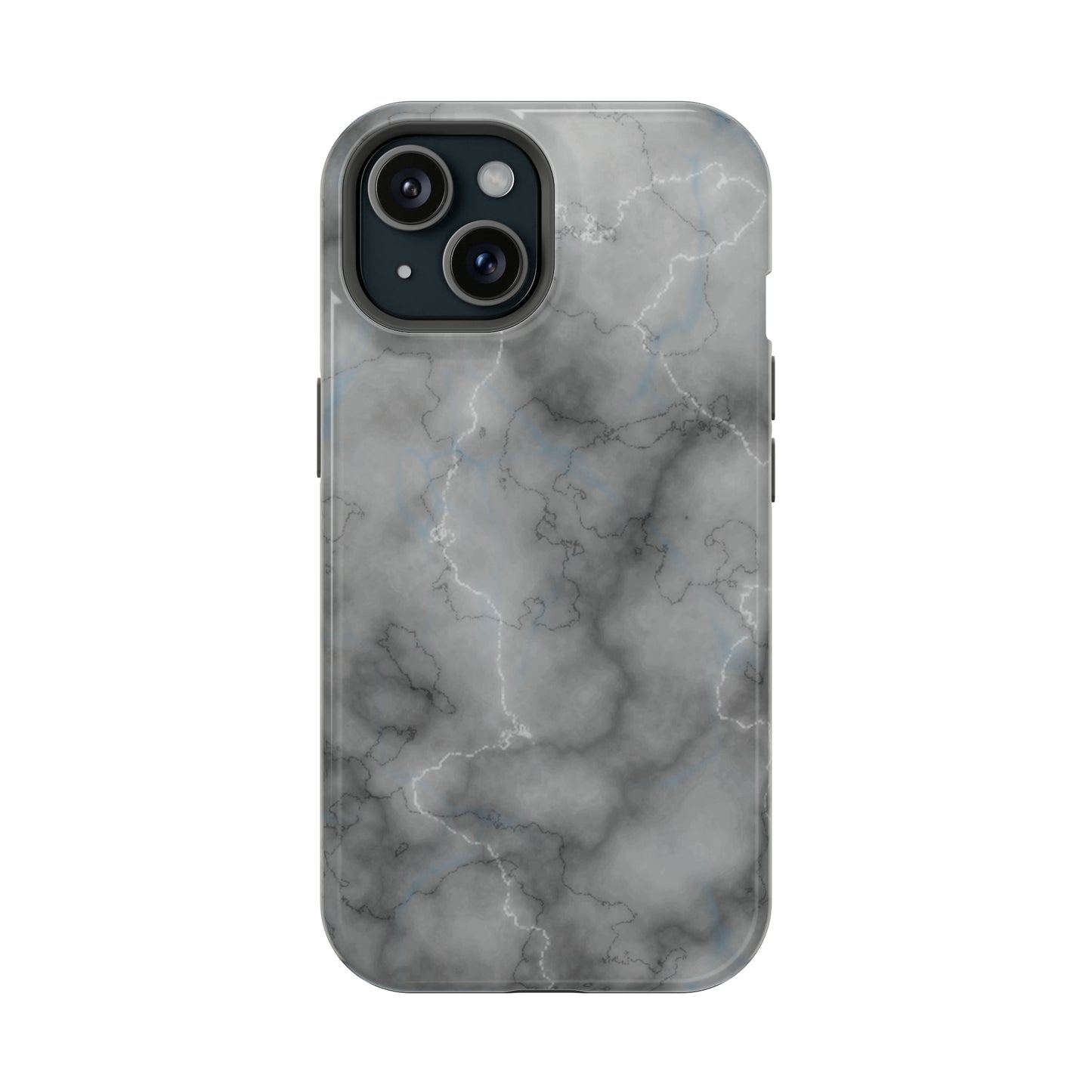 Gray Marble Glossy Impact Resistant Phone Case