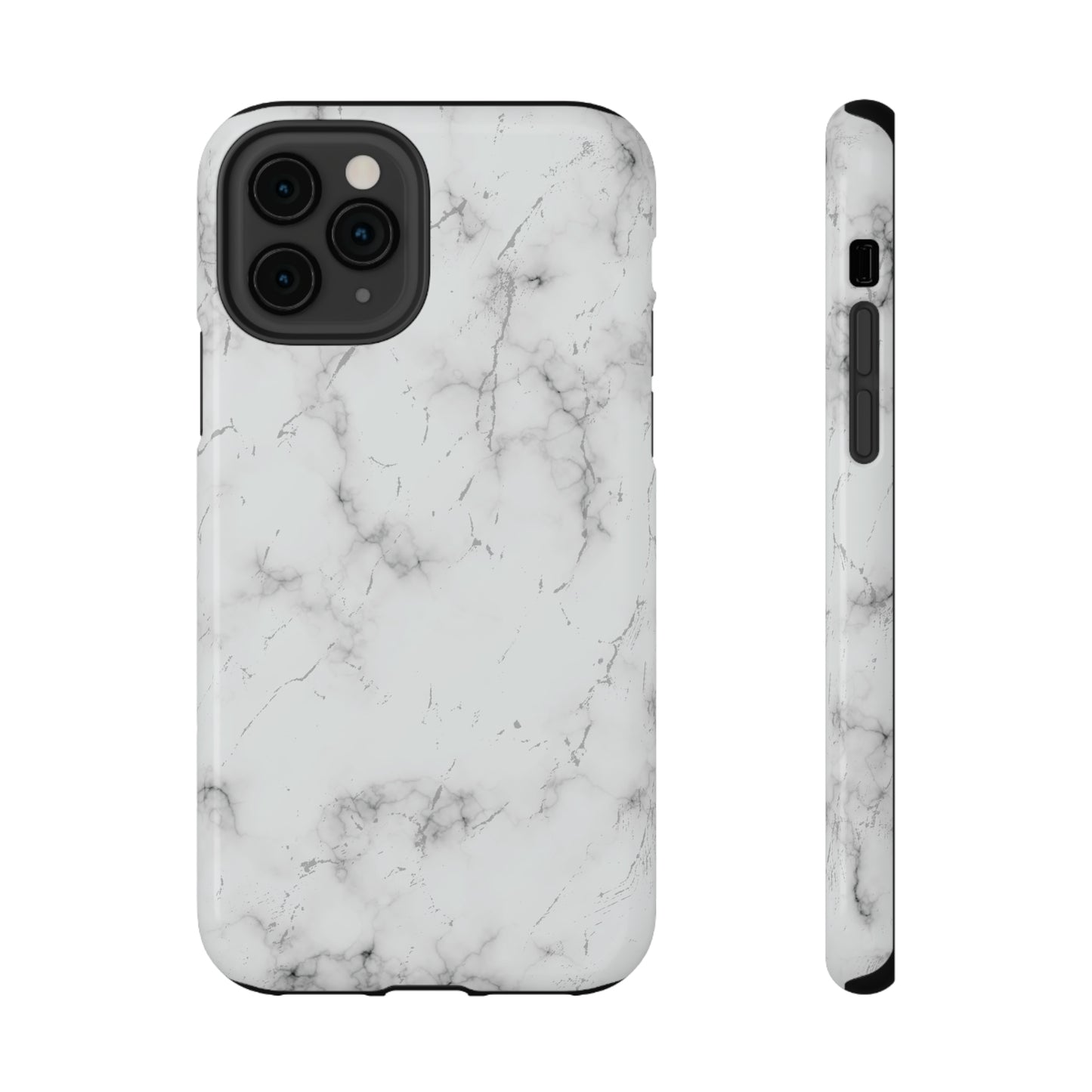 White and Black Glossy Impact Resistant Phone Case