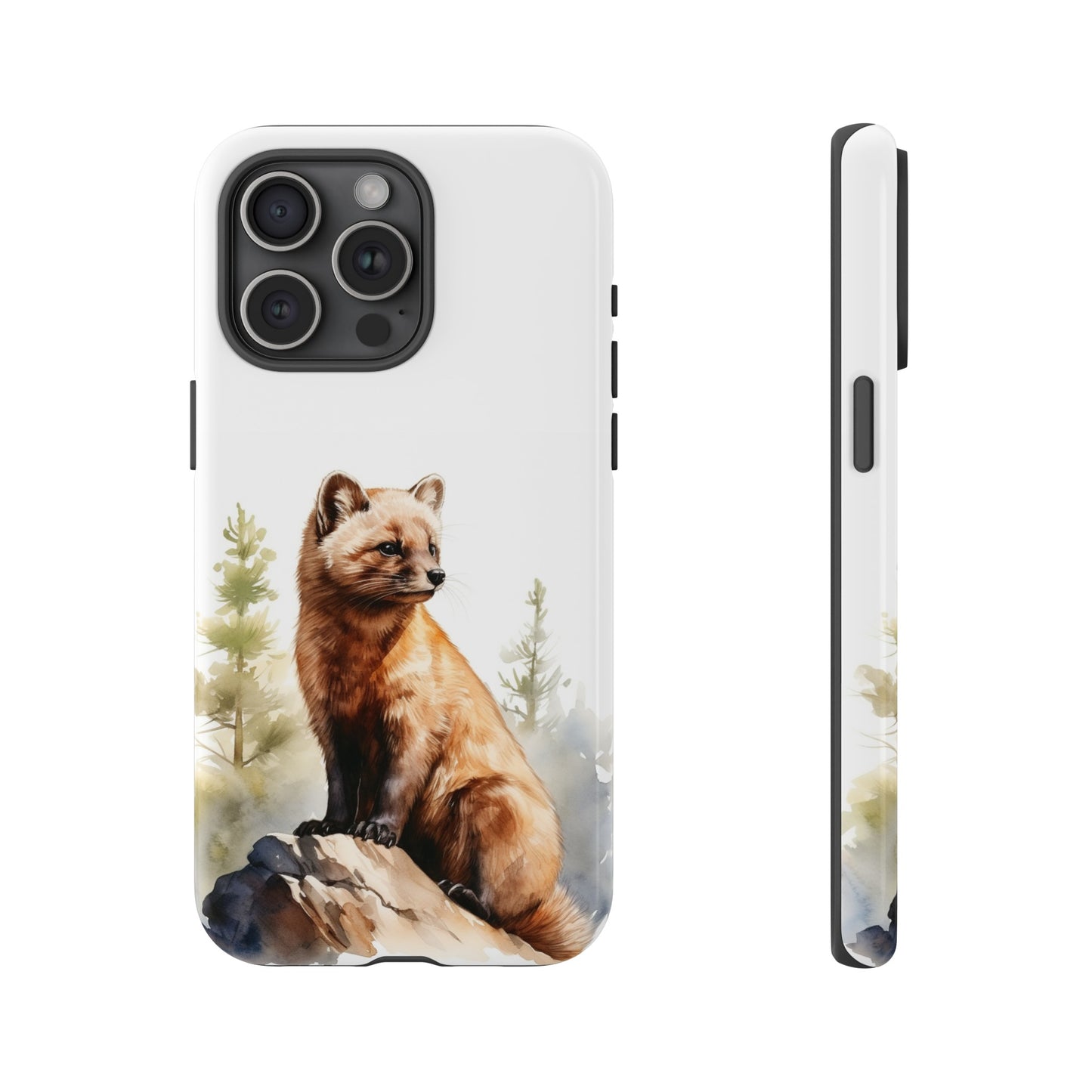 Pine Marten Watercolor Style Phone Case