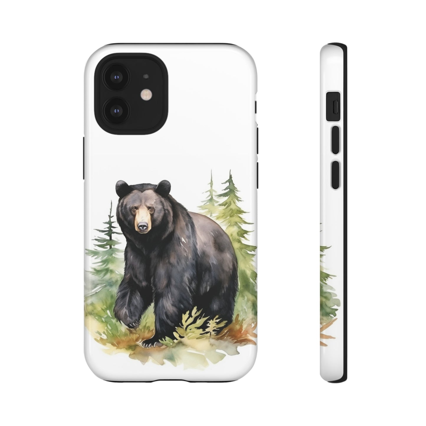 Black Bear Watercolor Style Phone Case