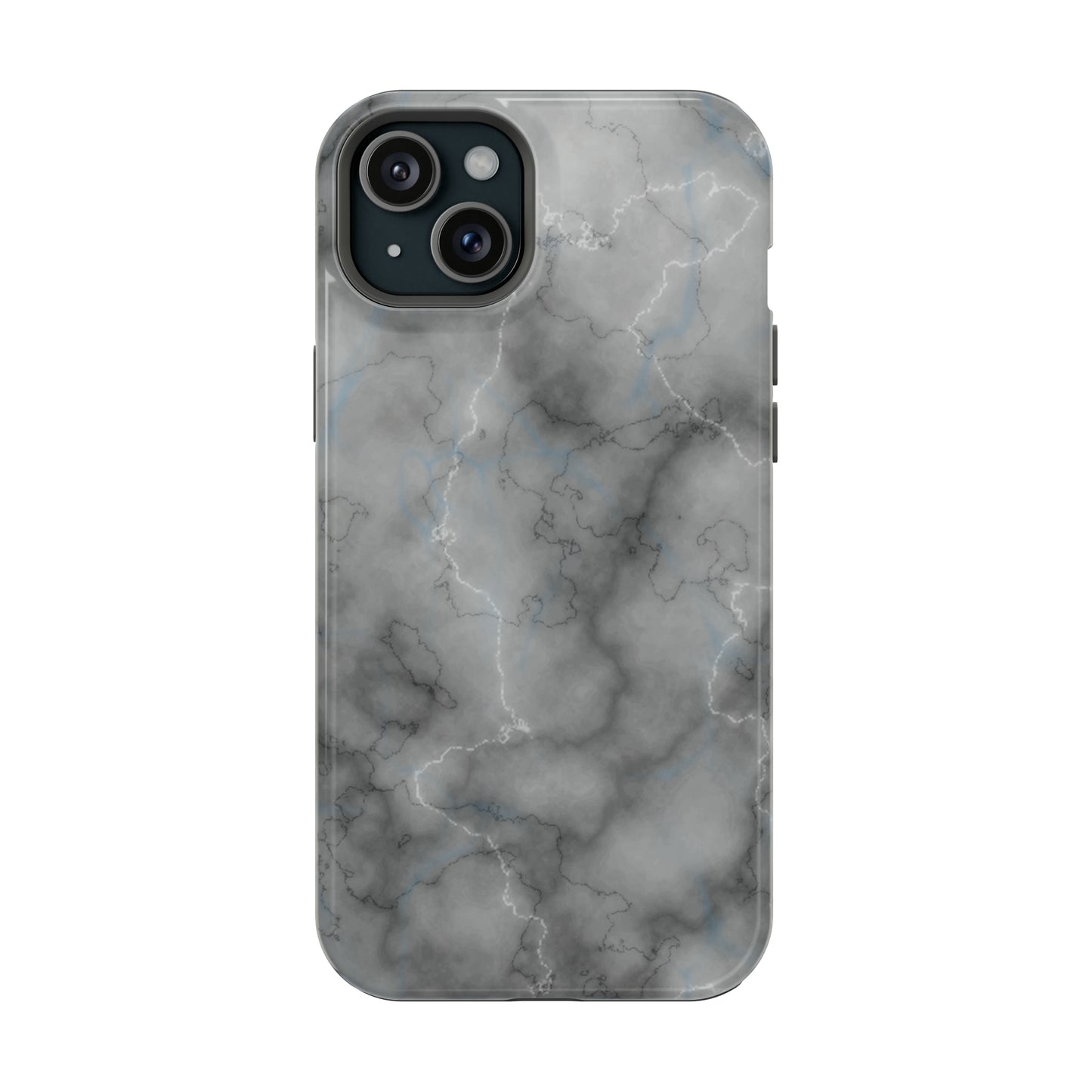 Gray Marble Glossy Impact Resistant Phone Case