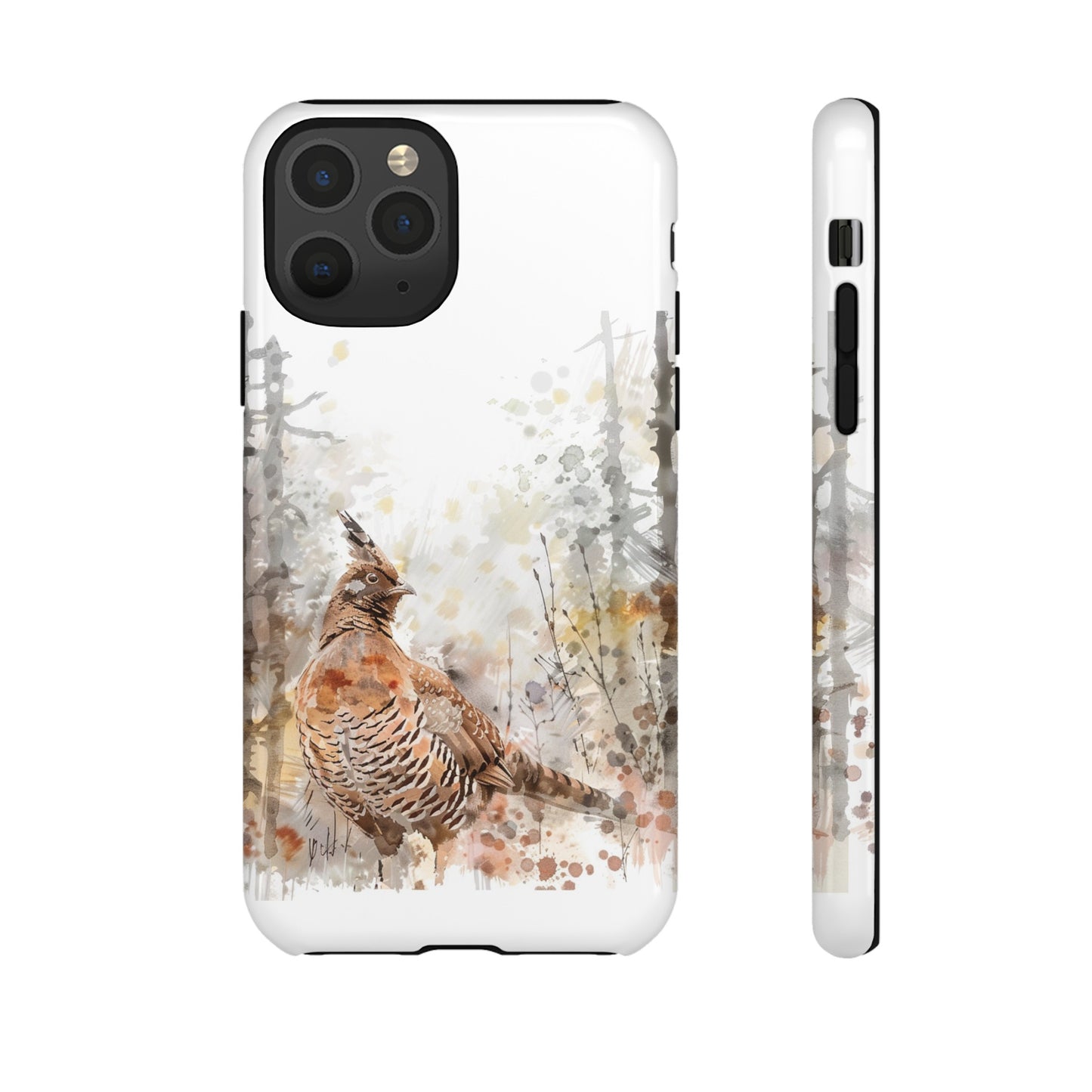 Patridge Ruffed Grouse Watercolor Style Phone Case